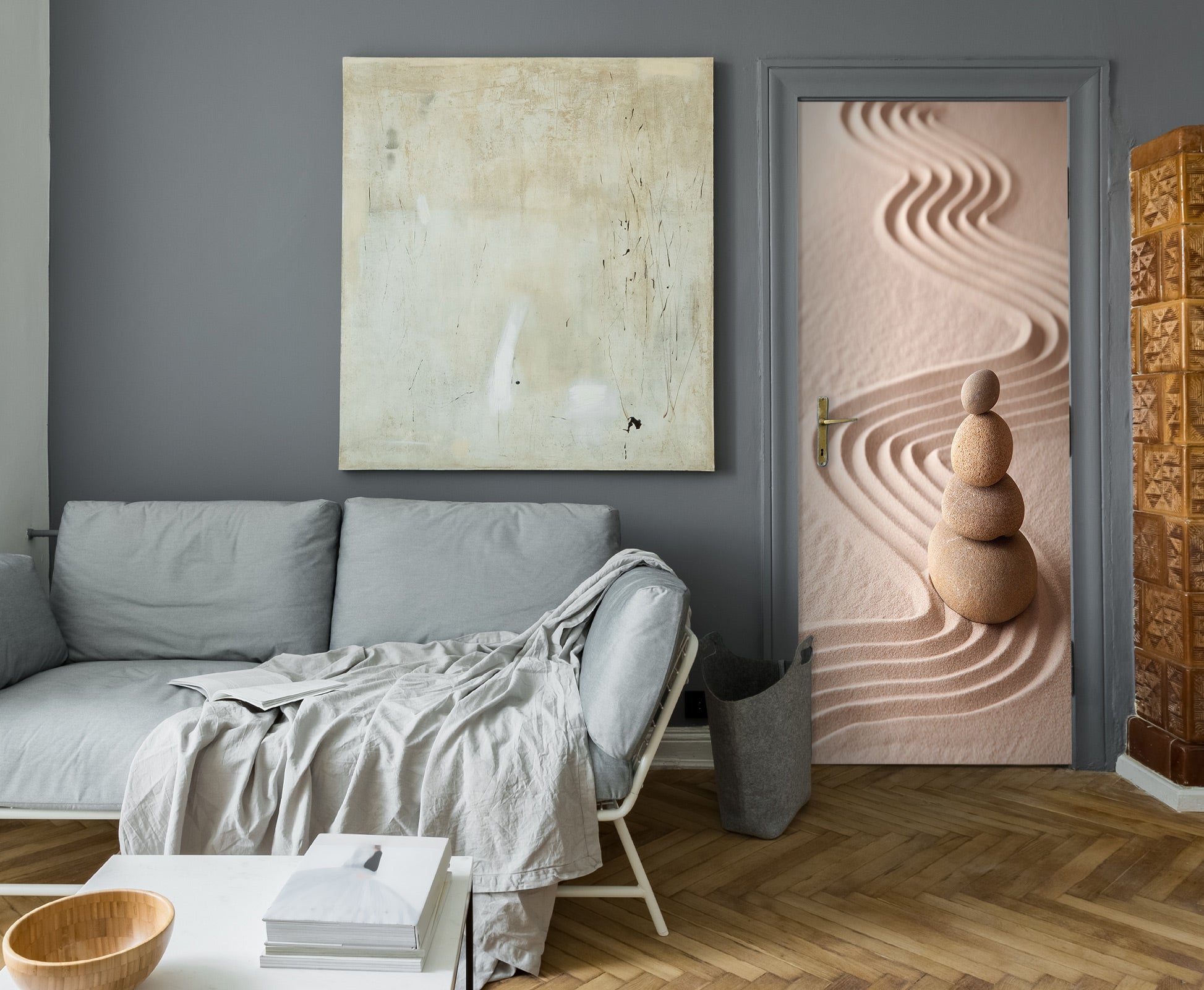 3D Stone Sand 005 Door Mural