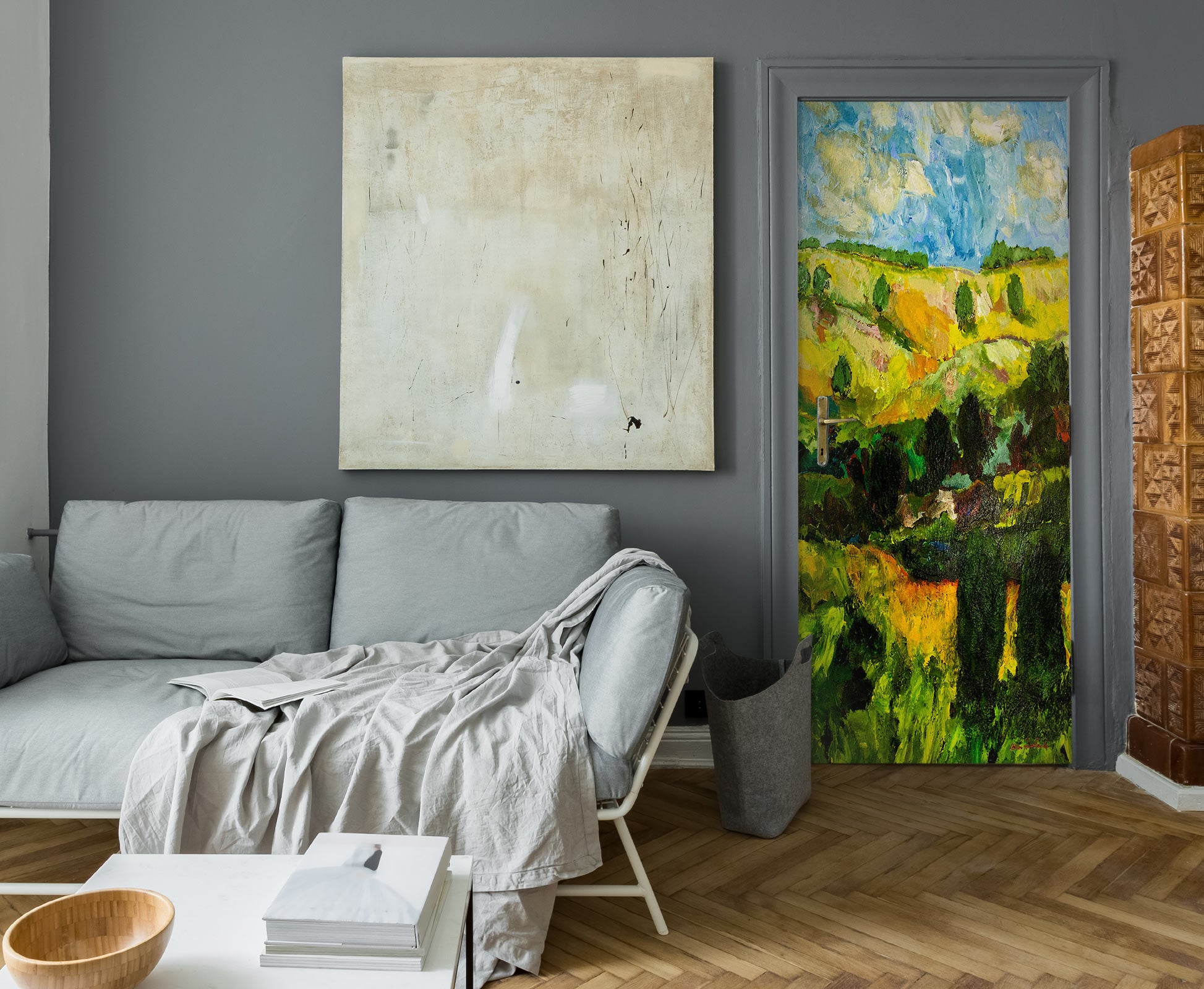 3D Field Trees Painting 93116 Allan P. Friedlander Door Mural