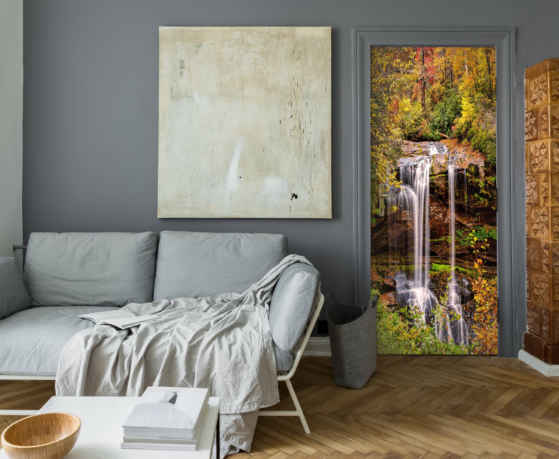 3D Stone Waterfall 10835 Beth Sheridan Door Mural