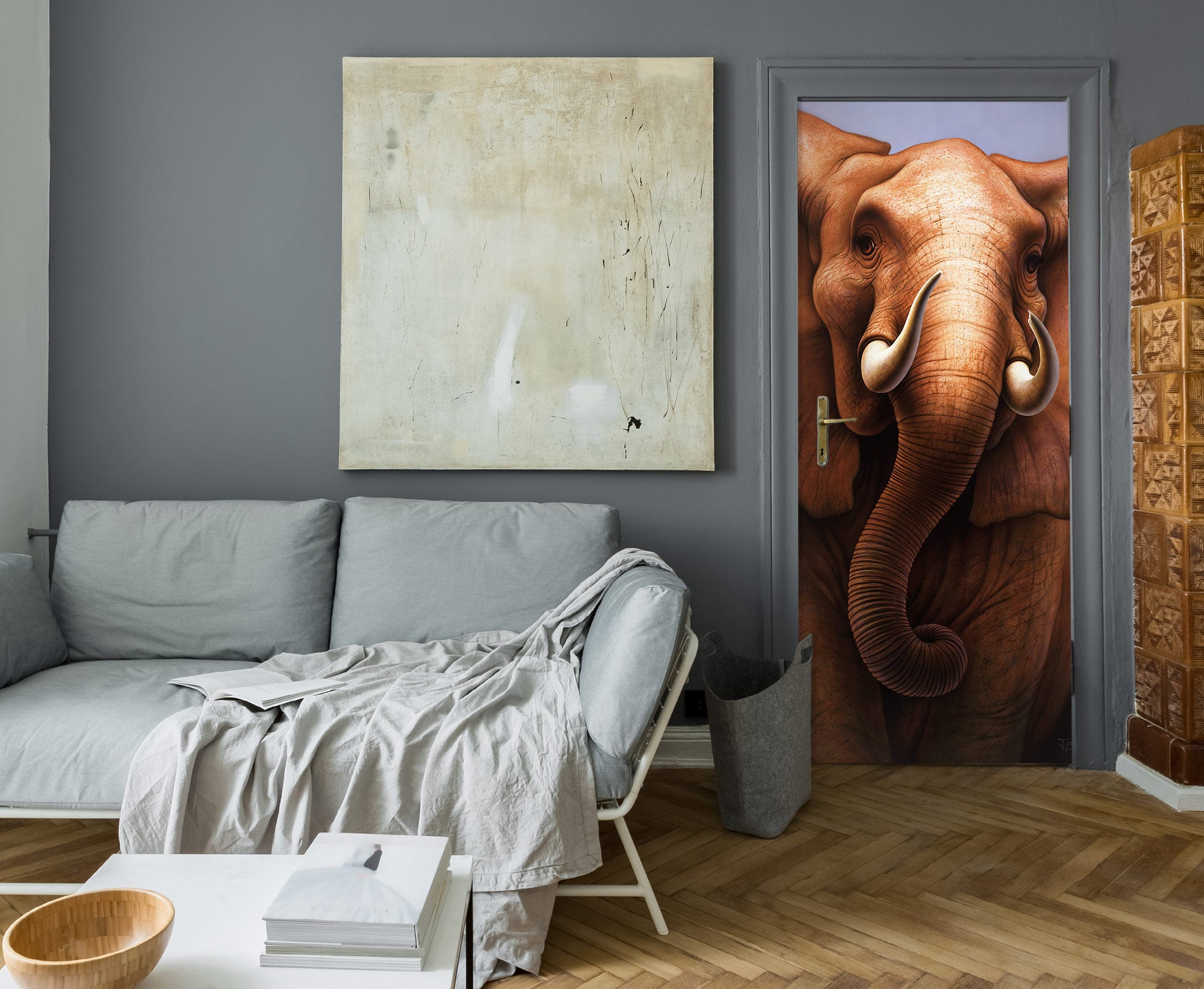 3D Elephant 112127 Jerry LoFaro Door Mural