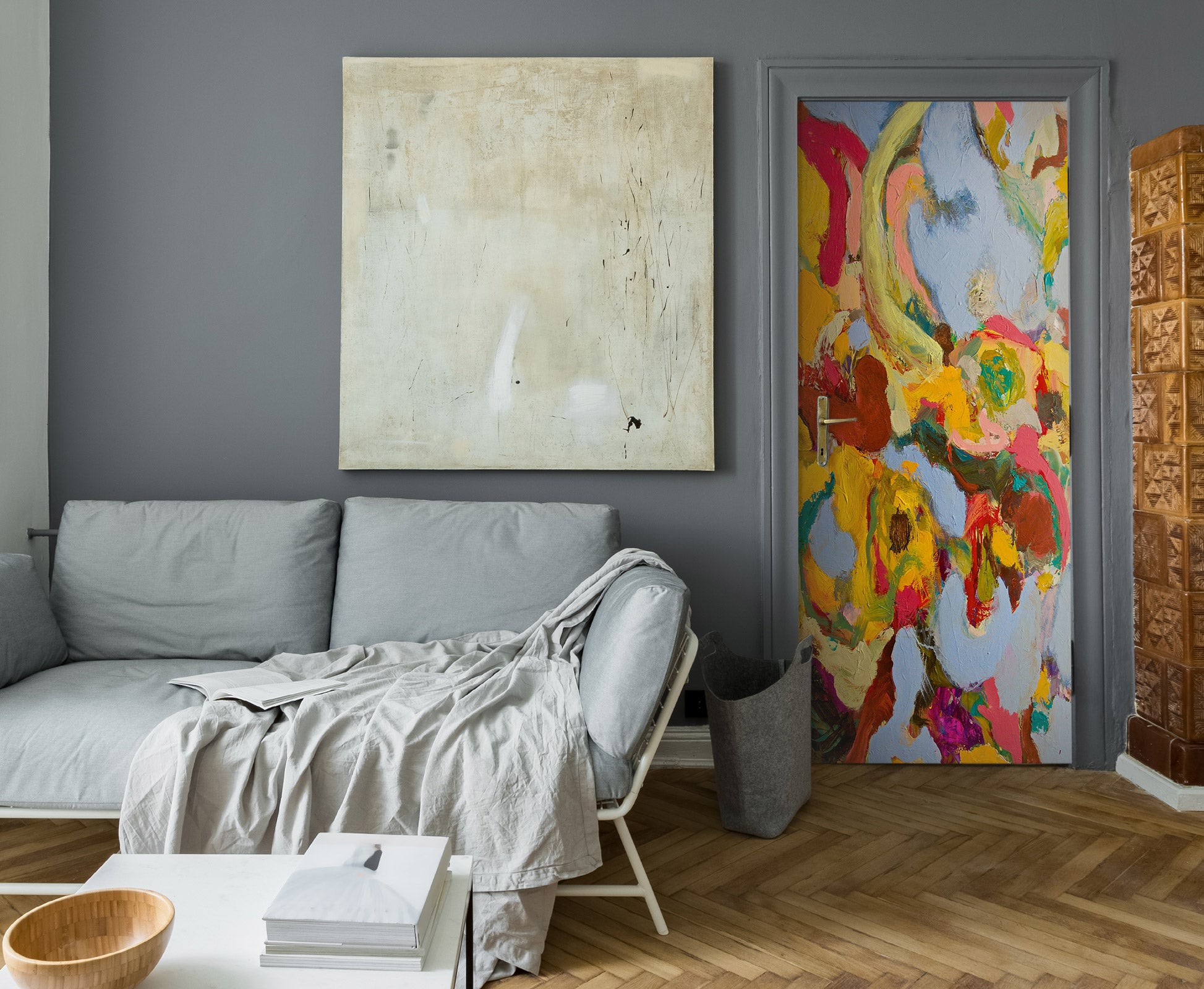 3D Colorful Oil Painting Pattern 93104 Allan P. Friedlander Door Mural