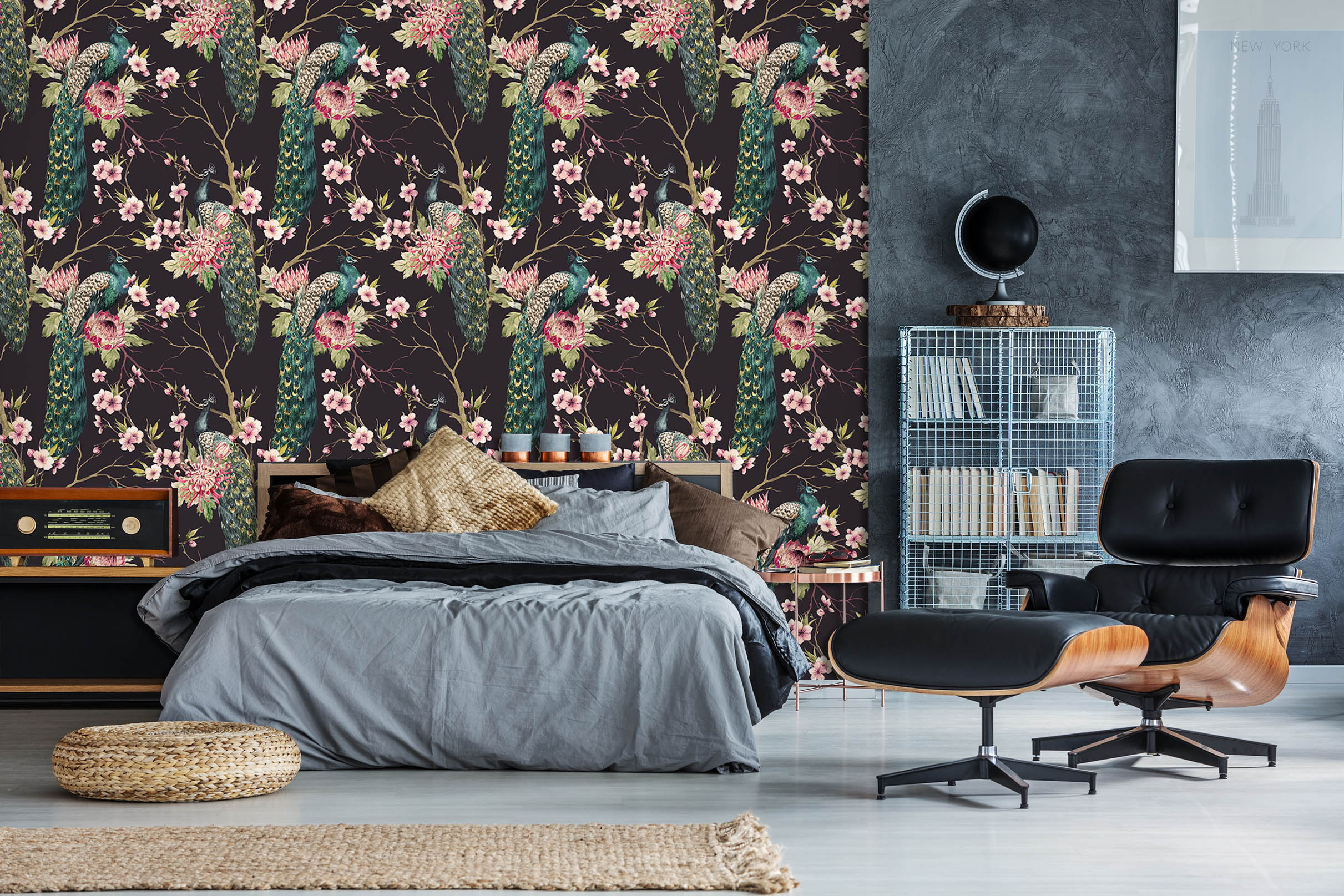 3D Peacock Pattern 1673 Wall Murals