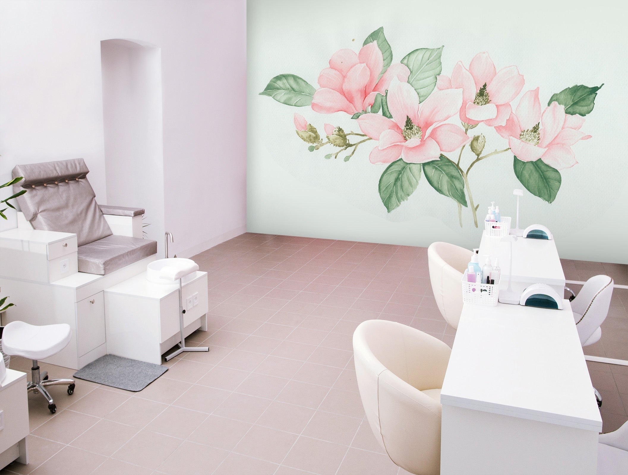3D Pink Flower Leaf 088 Wall Murals Wallpaper AJ Wallpaper 2