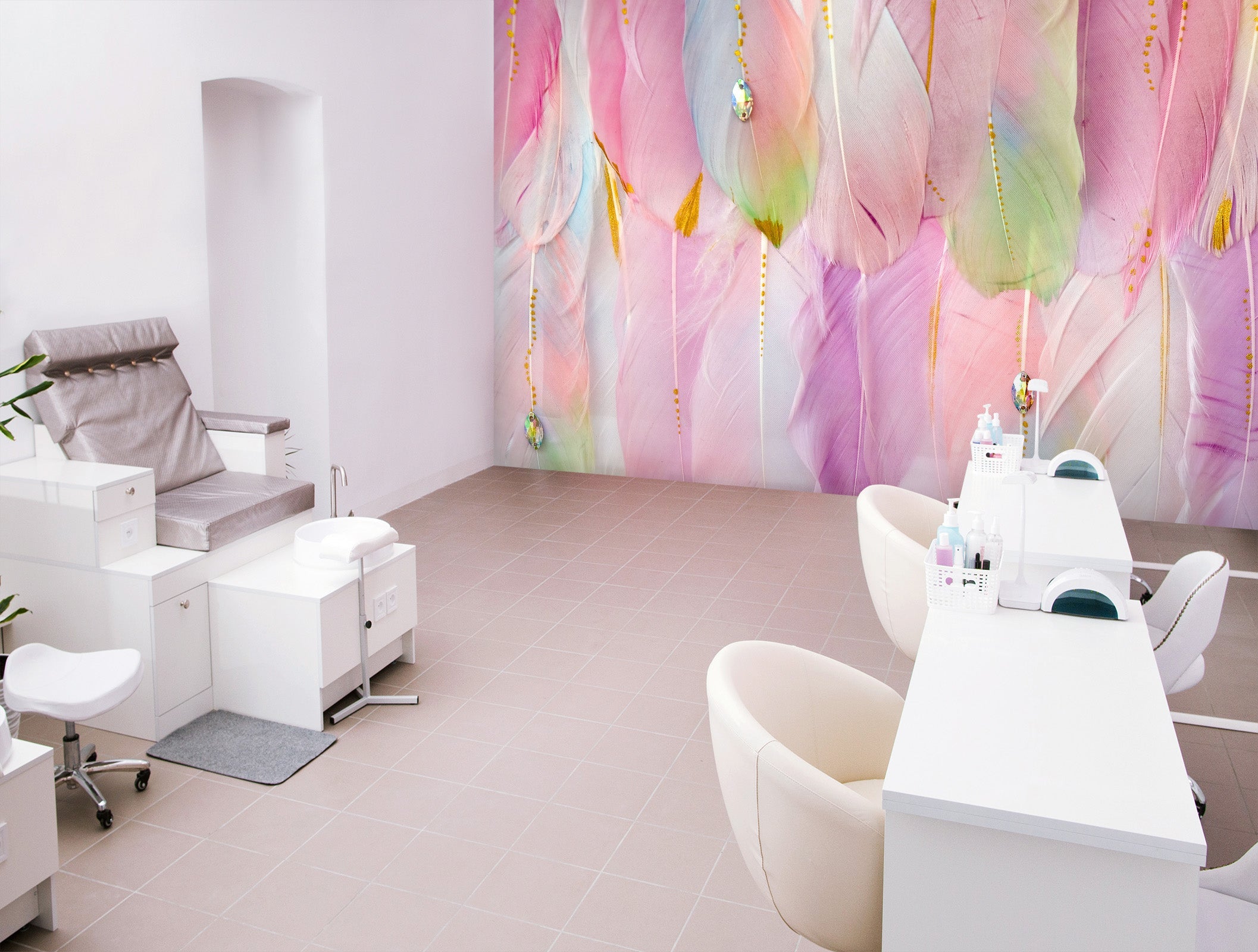 3D Pink Feather 092 Wall Murals Wallpaper AJ Wallpaper 2