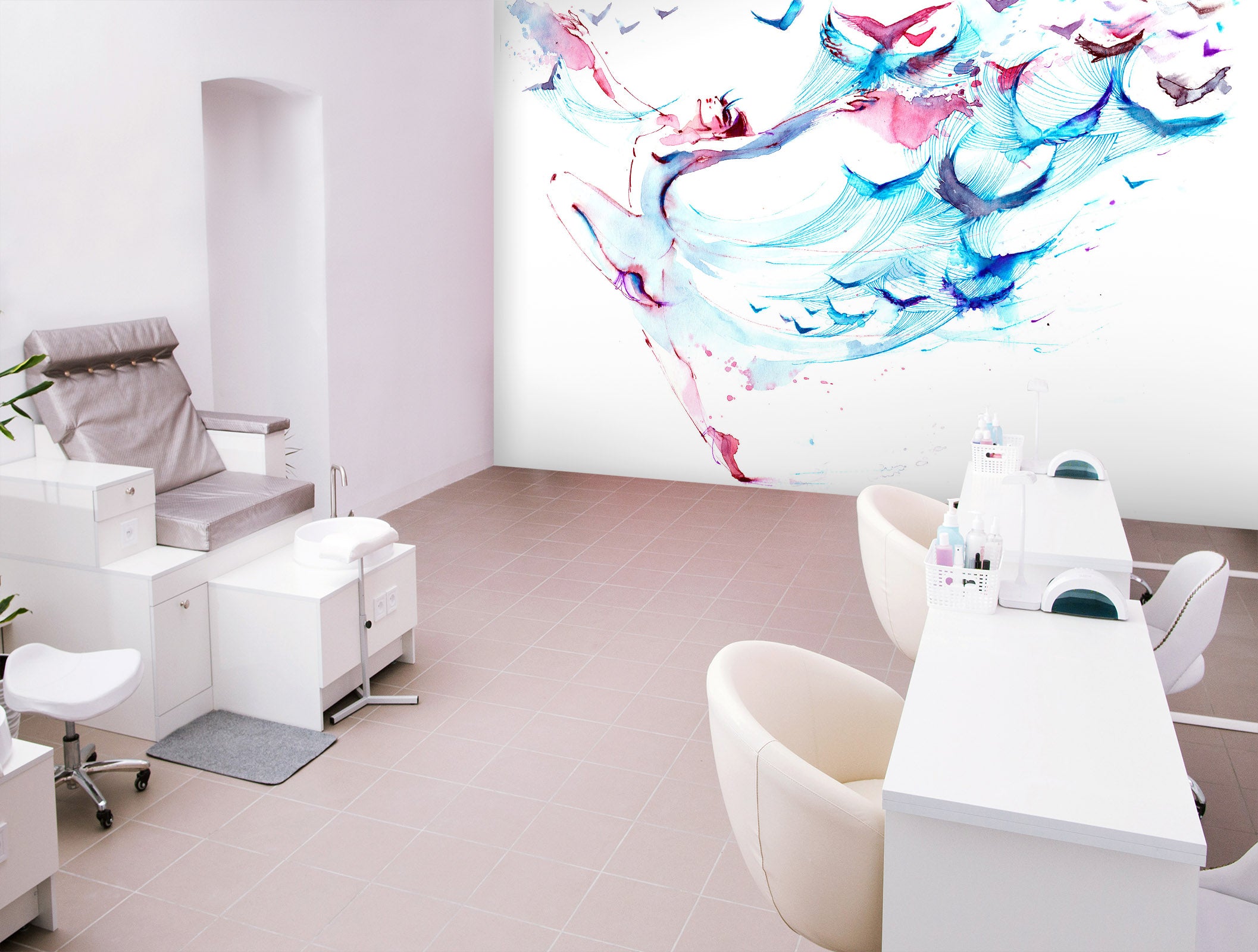 3D Watercolor Bird 061 Wall Murals