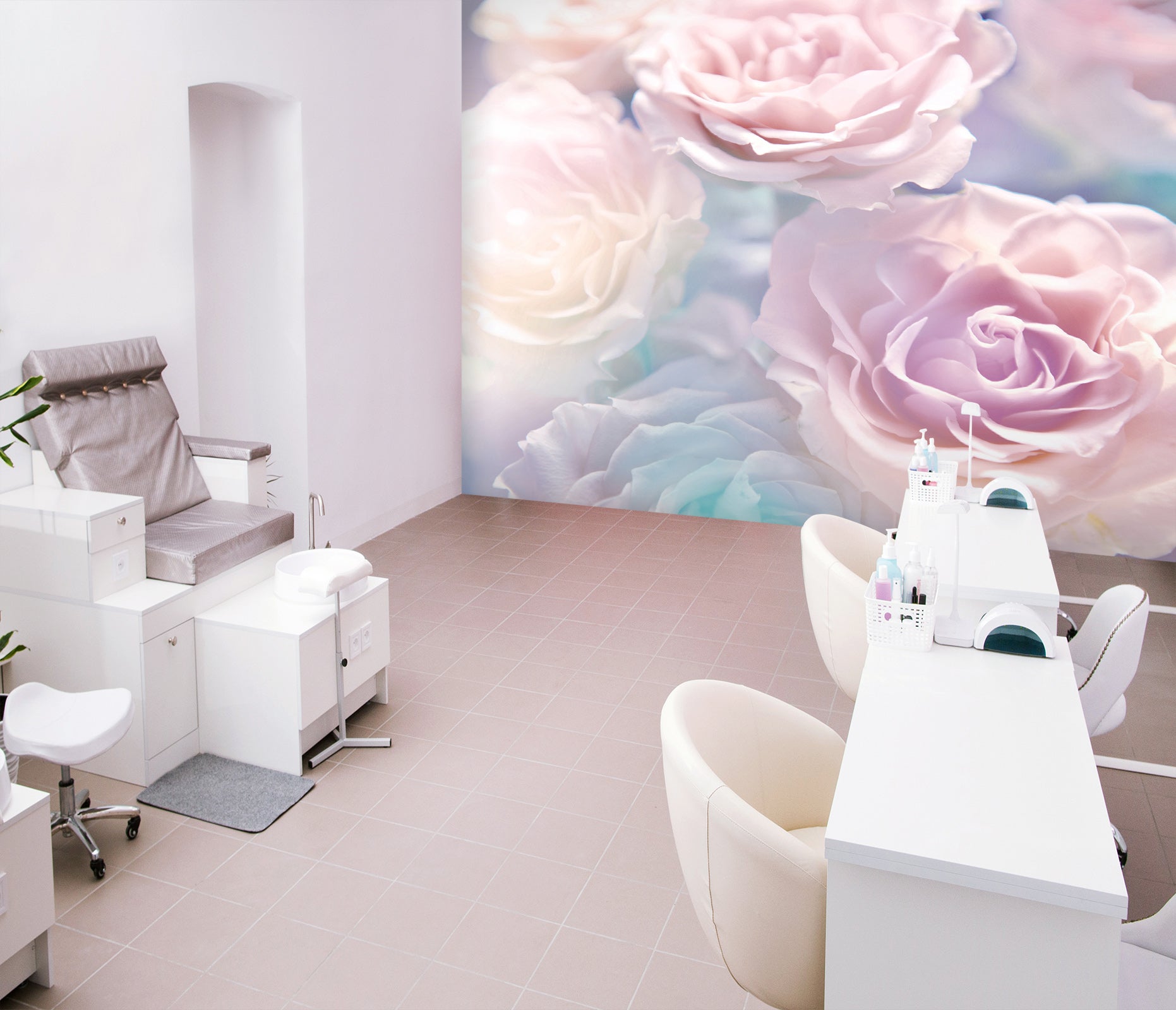 3D Pink Rose 055 Wall Murals
