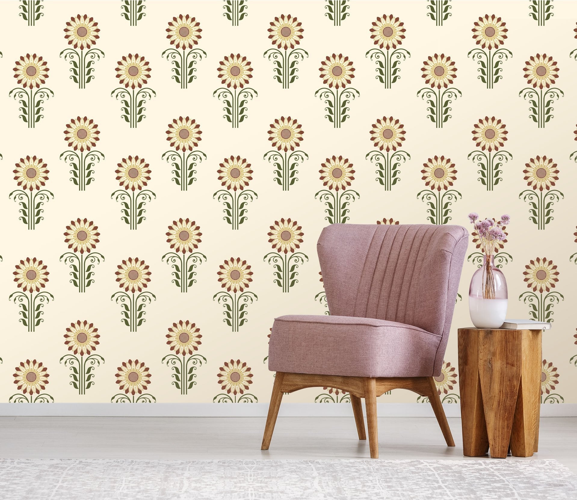 3D Sunflower Pattern 278 Wallpaper AJ Wallpaper