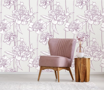 3D Purple Line Flower 518 Wallpaper AJ Wallpaper 