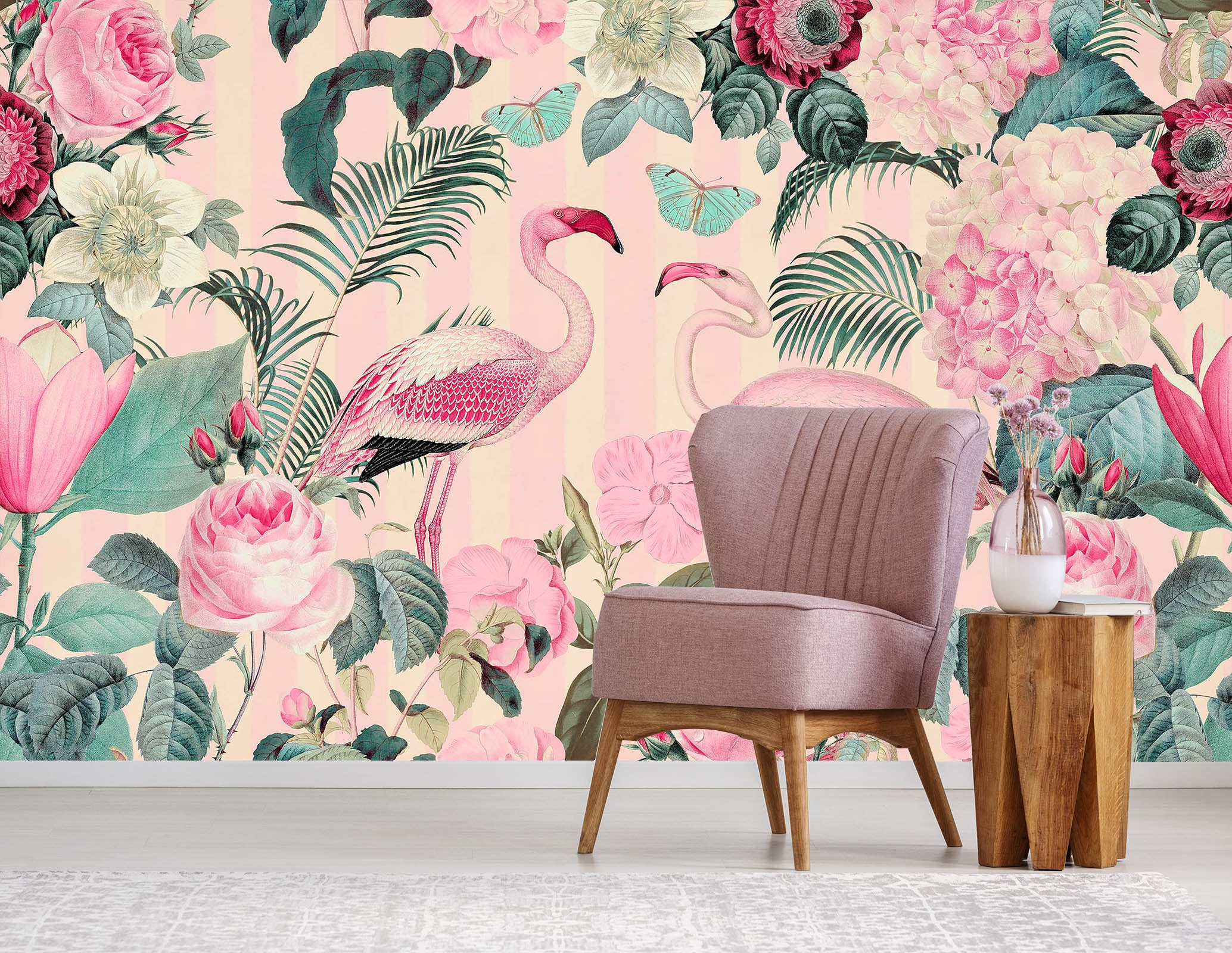 3D Flamingo Forest 1410 Andrea haase Wall Mural Wall Murals