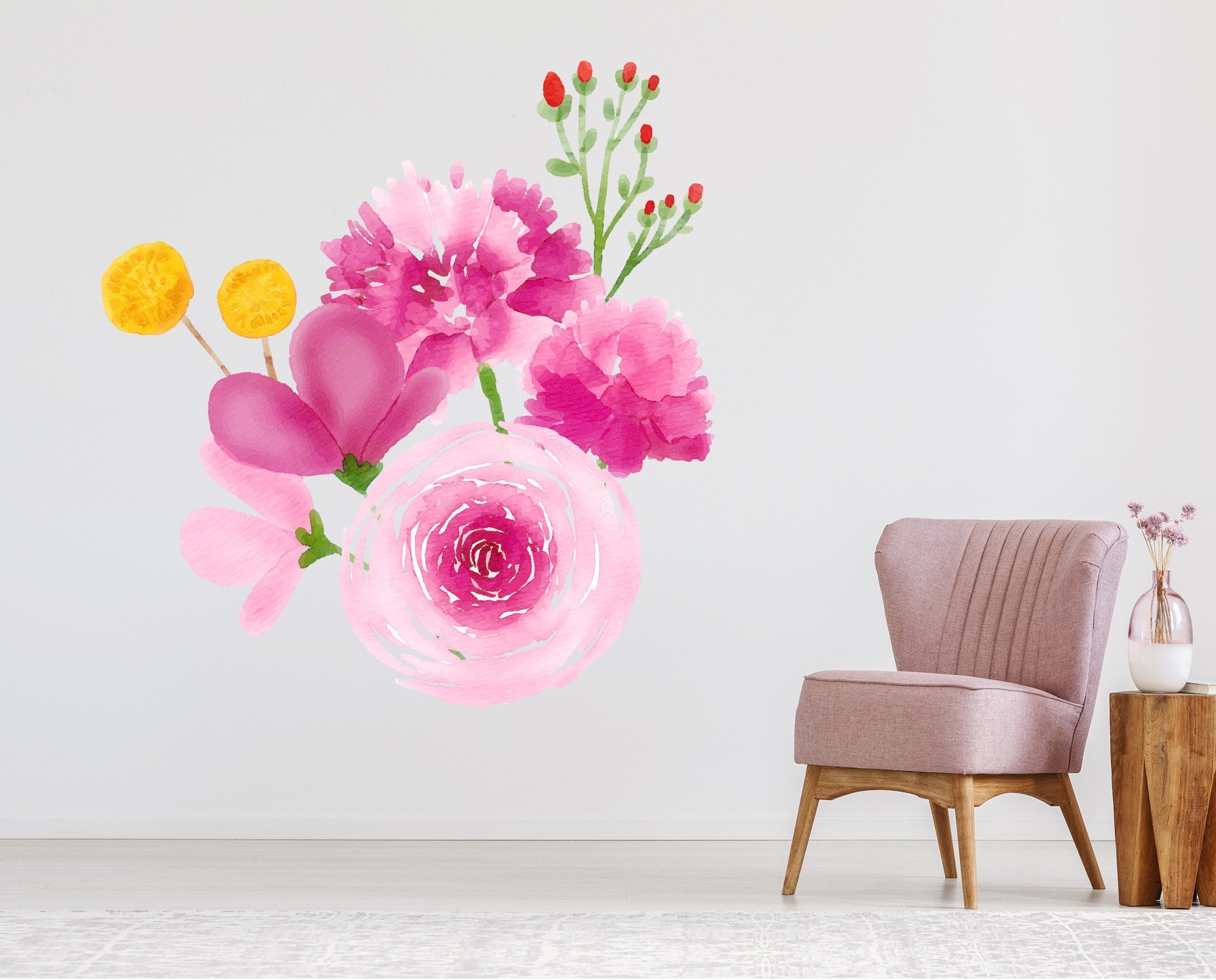 3D Hand Painted Safflower 247 Wall Stickers Wallpaper AJ Wallpaper