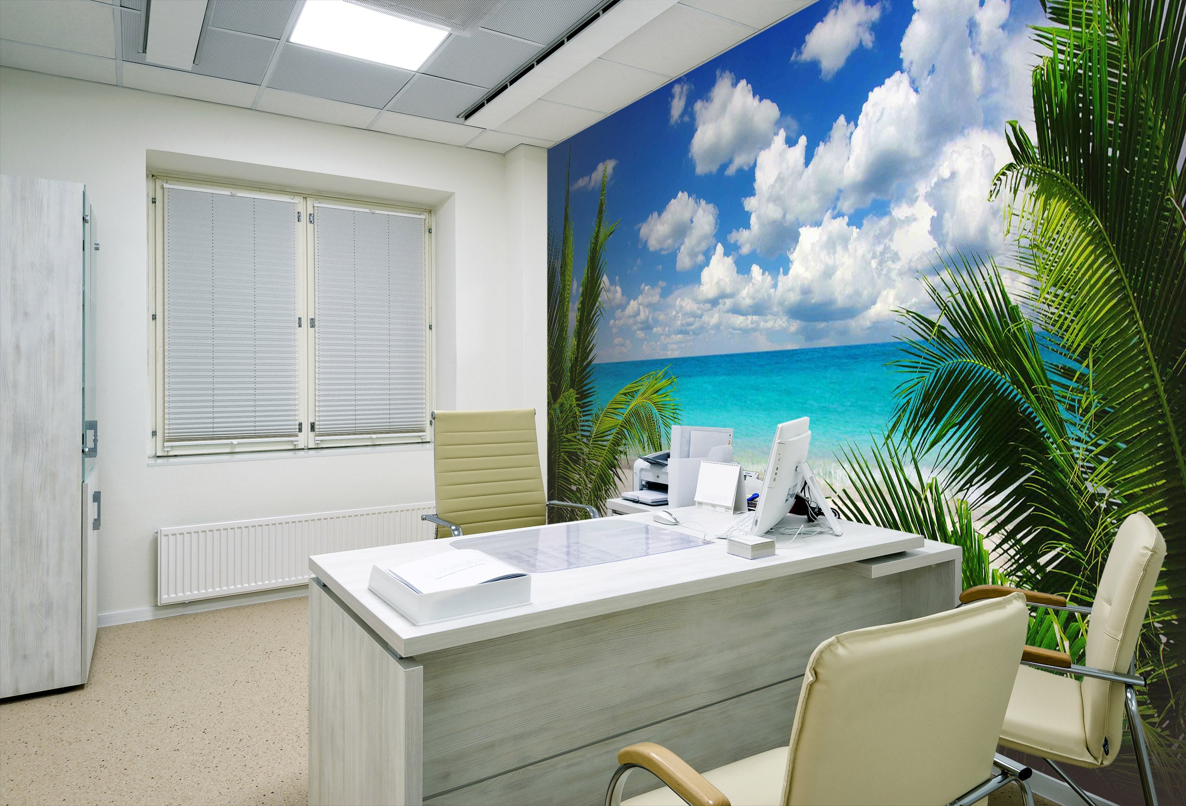 3D Beach Coconut Tree 049 Wall Murals