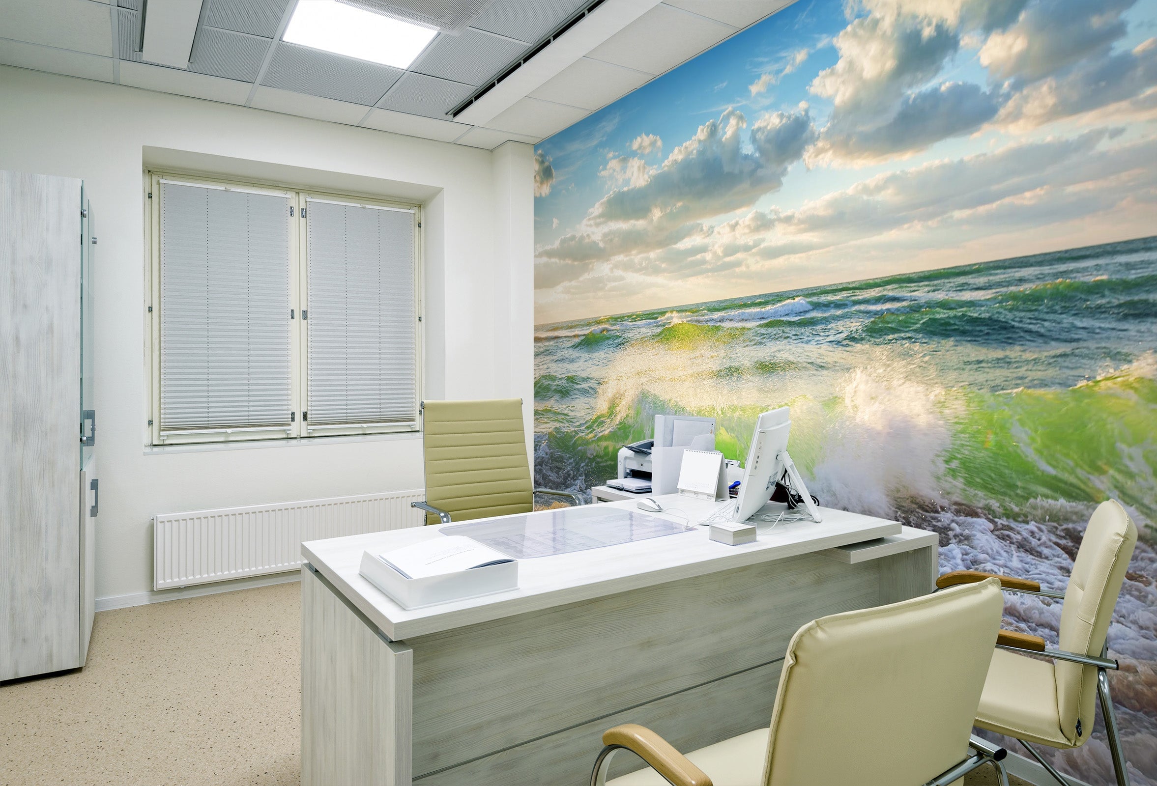 3D Sky Green Surf 021 Wall Murals Wallpaper AJ Wallpaper 2