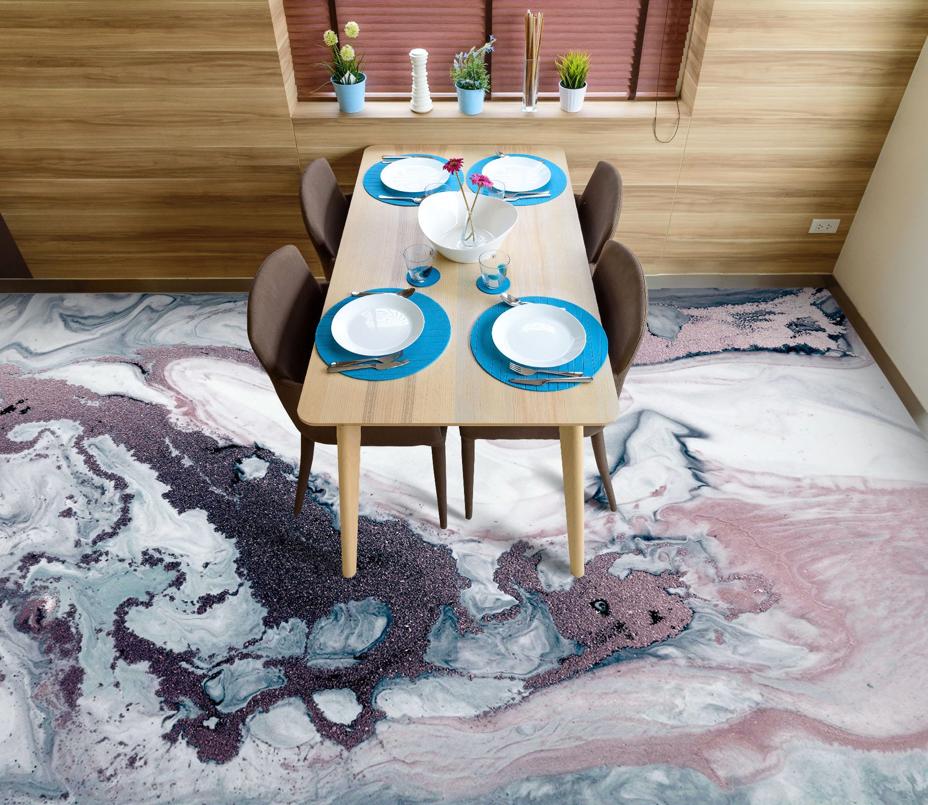 3D Elegant Blooming 1120 Floor Mural Wallpaper Murals Self-Adhesive Removable Print Epoxy