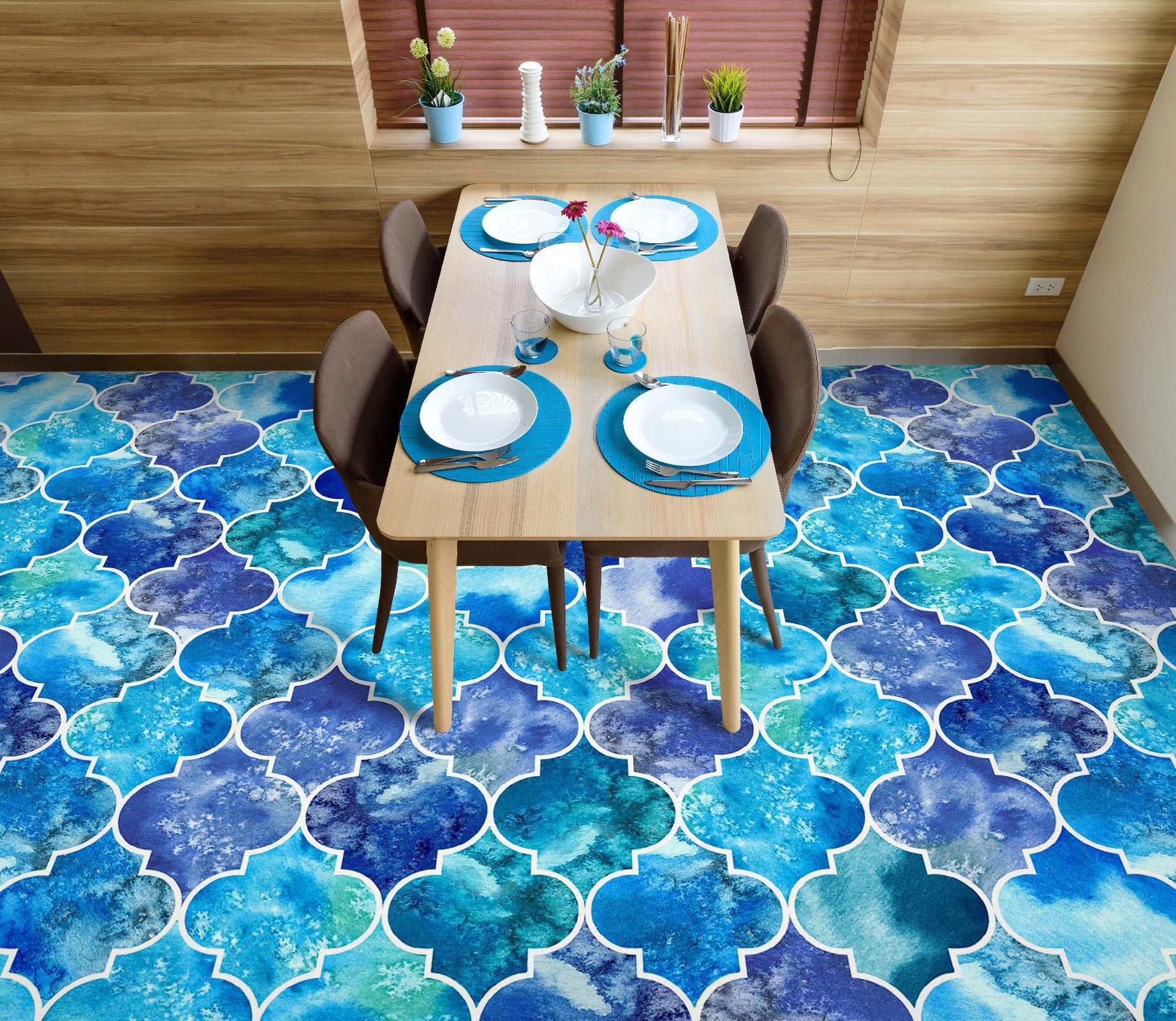 3D Dazzling Blue Purple 1123 Floor Mural Wallpaper Murals Self-Adhesive Removable Print Epoxy