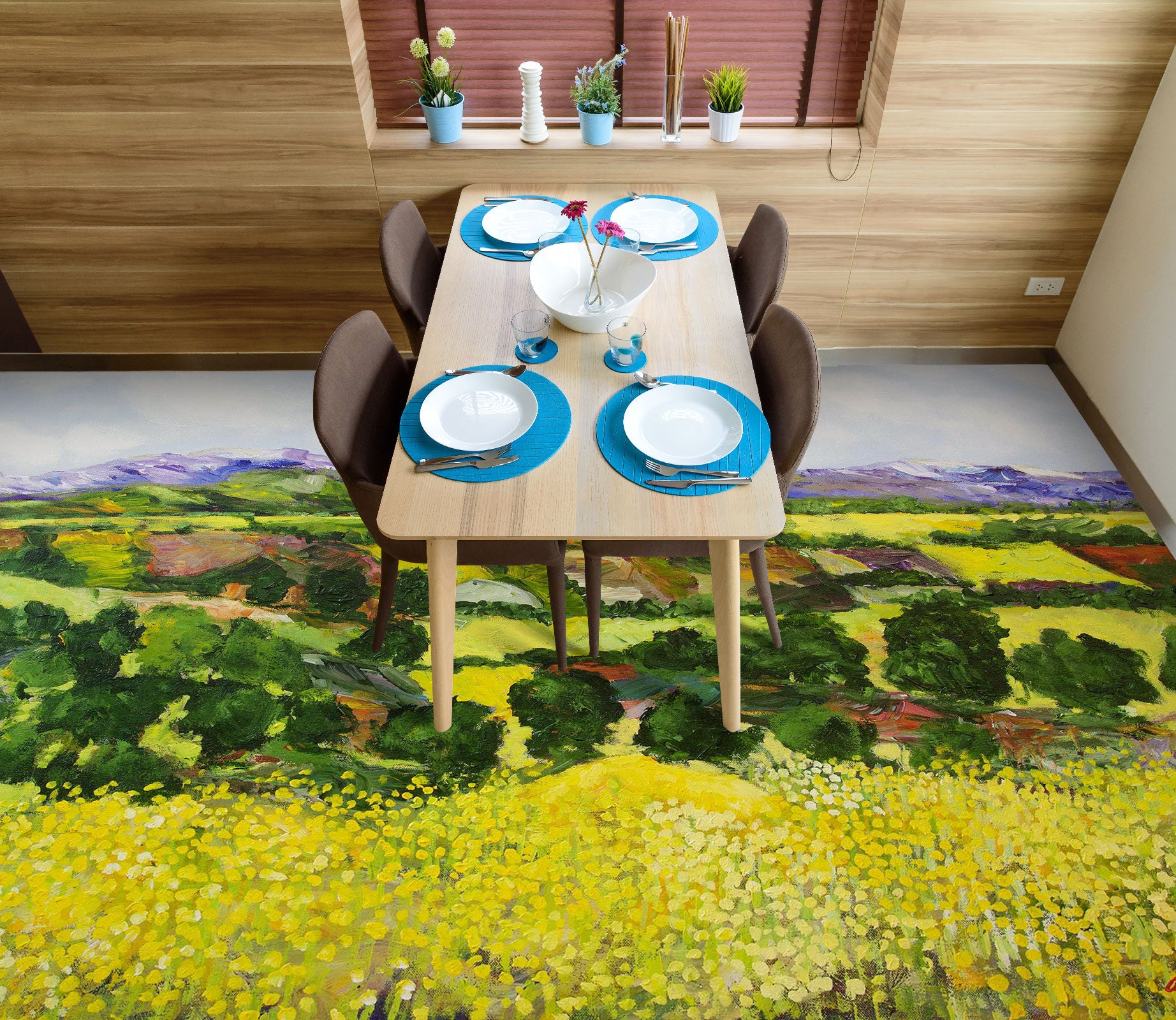 3D Yellow Grass Forest 9638 Allan P. Friedlander Floor Mural Wallpaper Murals Self-Adhesive Removable Print Epoxy