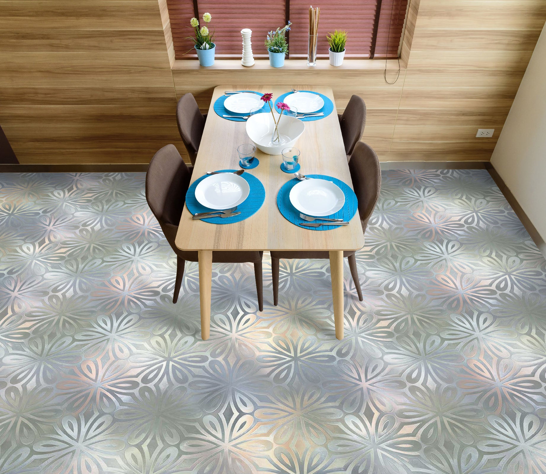 3D Hazy Color Pattern 785 Floor Mural