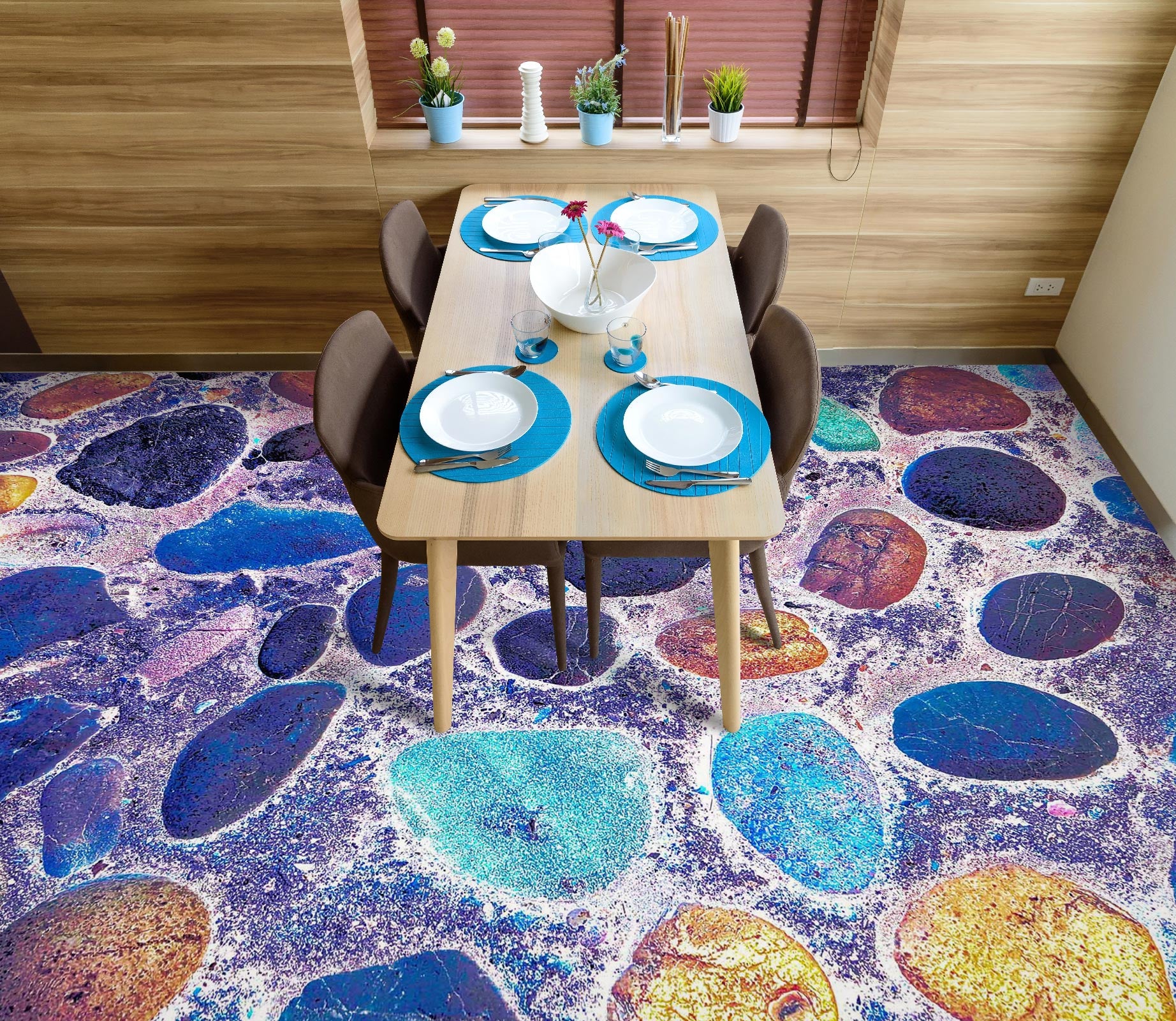 3D Fantasy Stone Pattern 1060 Floor Mural Wallpaper Murals Self-Adhesive Removable Print Epoxy