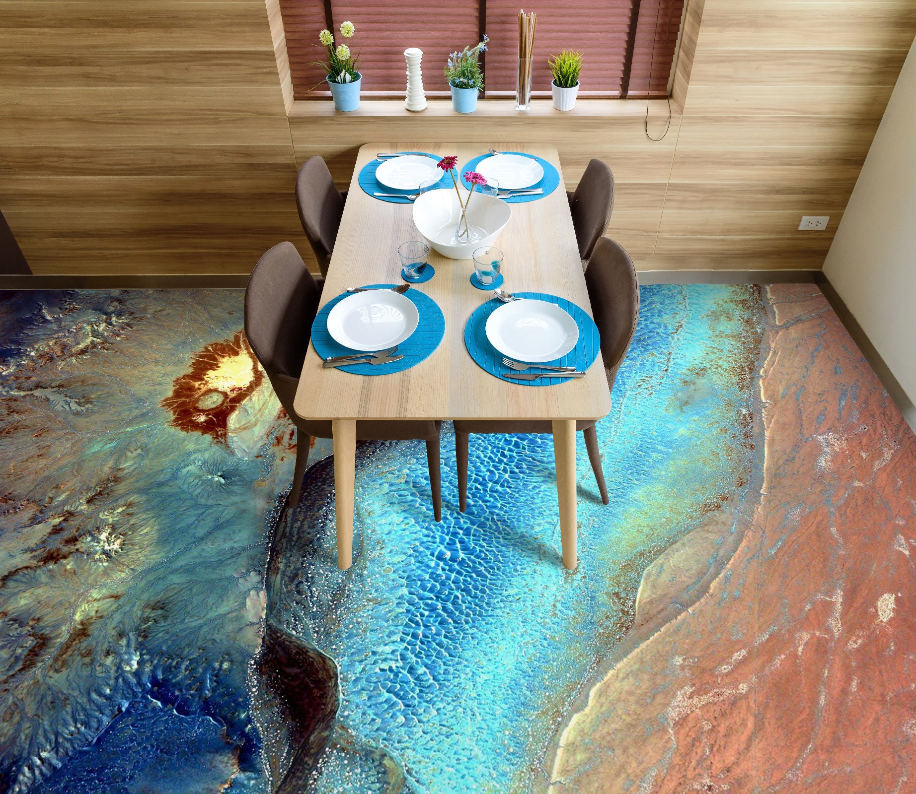 3D Psychedelic Sea 448 Floor Mural Wallpaper Murals Rug & Mat Print Epoxy waterproof bath floor