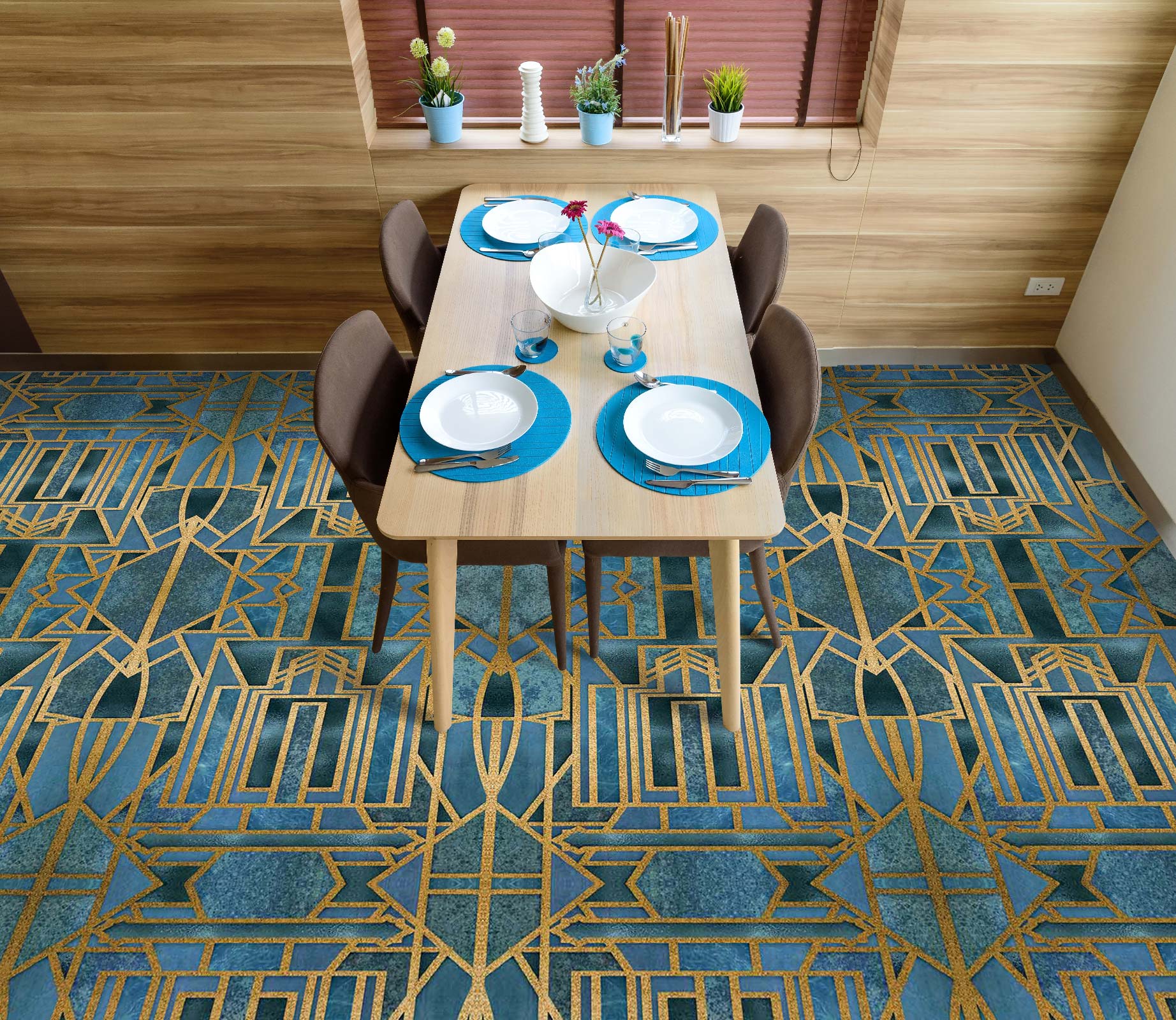 3D Golden Line Texture 102111 Andrea Haase Floor Mural Wallpaper Murals Self-Adhesive Removable Print Epoxy