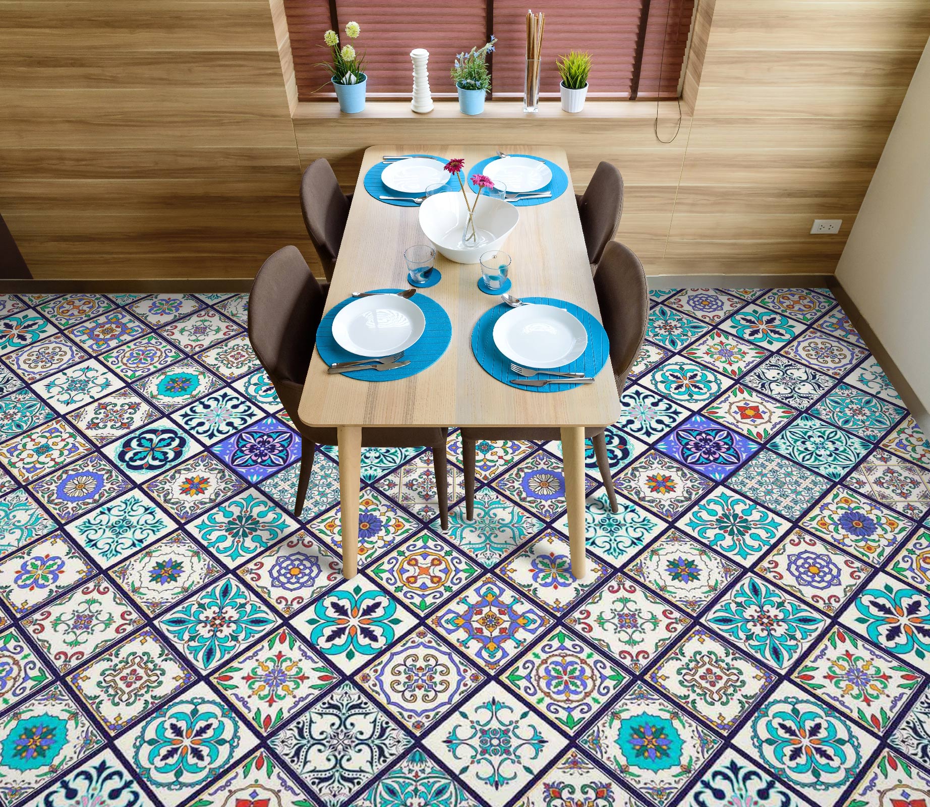 3D Rich Diamond Pattern 632 Floor Mural Wallpaper Murals Rug & Mat Print Epoxy waterproof bath floor