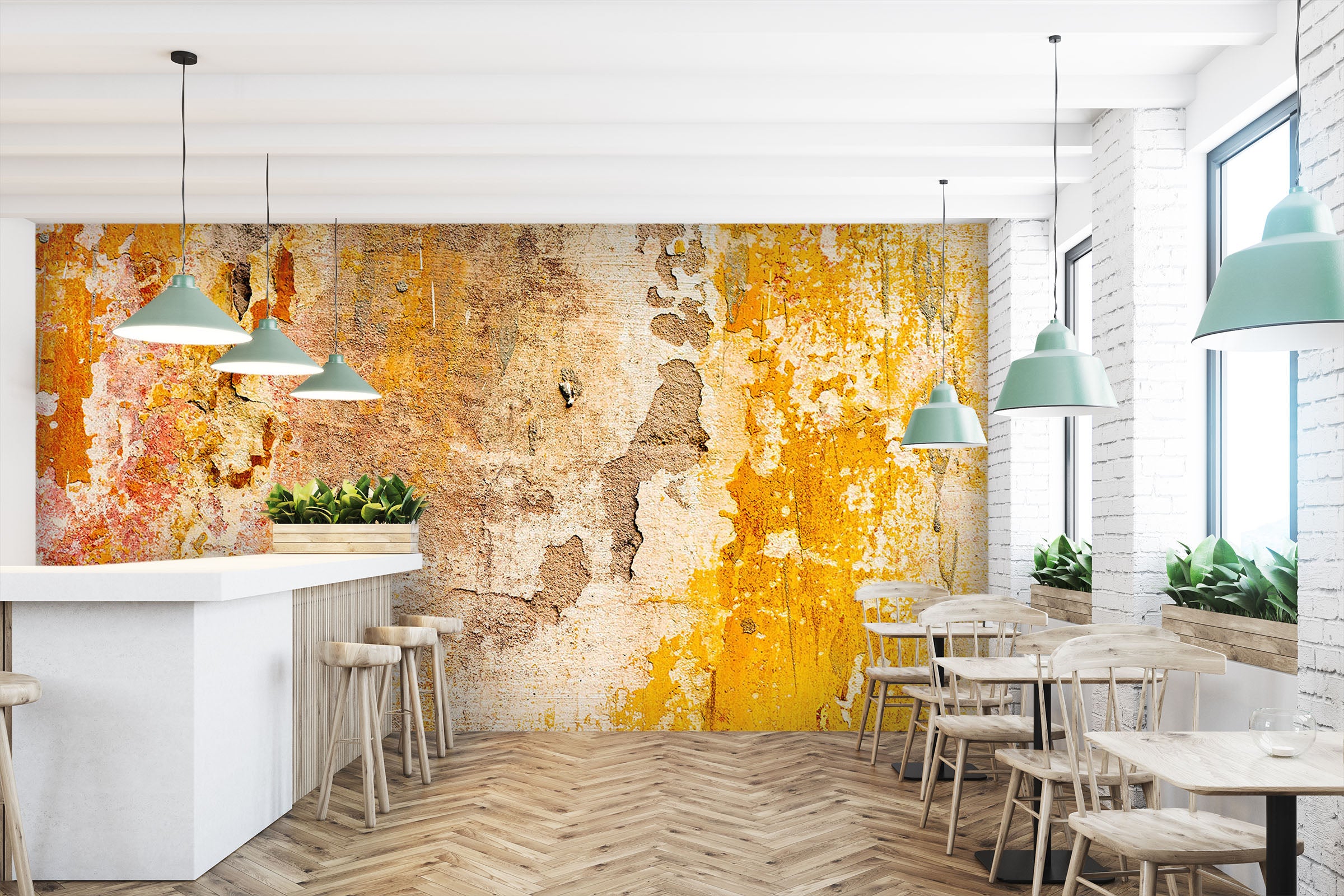 3D Yellow City Wall 1925 Wall Murals