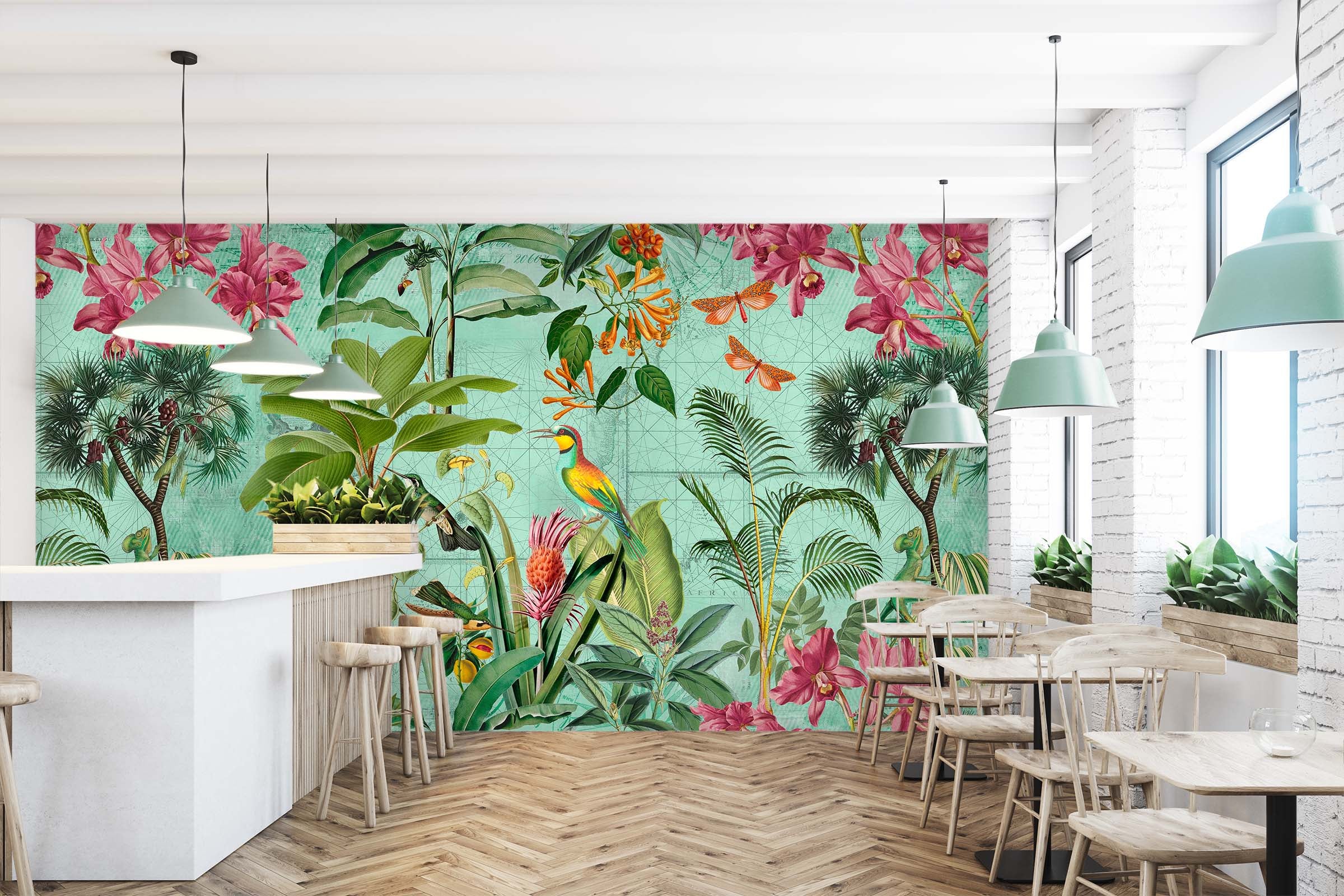 3D Flowers Leaves 1023 Andrea haase Wall Mural Wall Murals