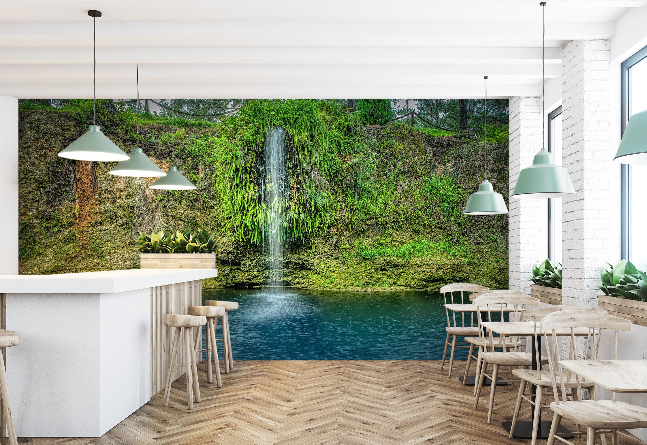 3D Waterfall Lake 5233 Beth Sheridan Wall Mural Wall Murals