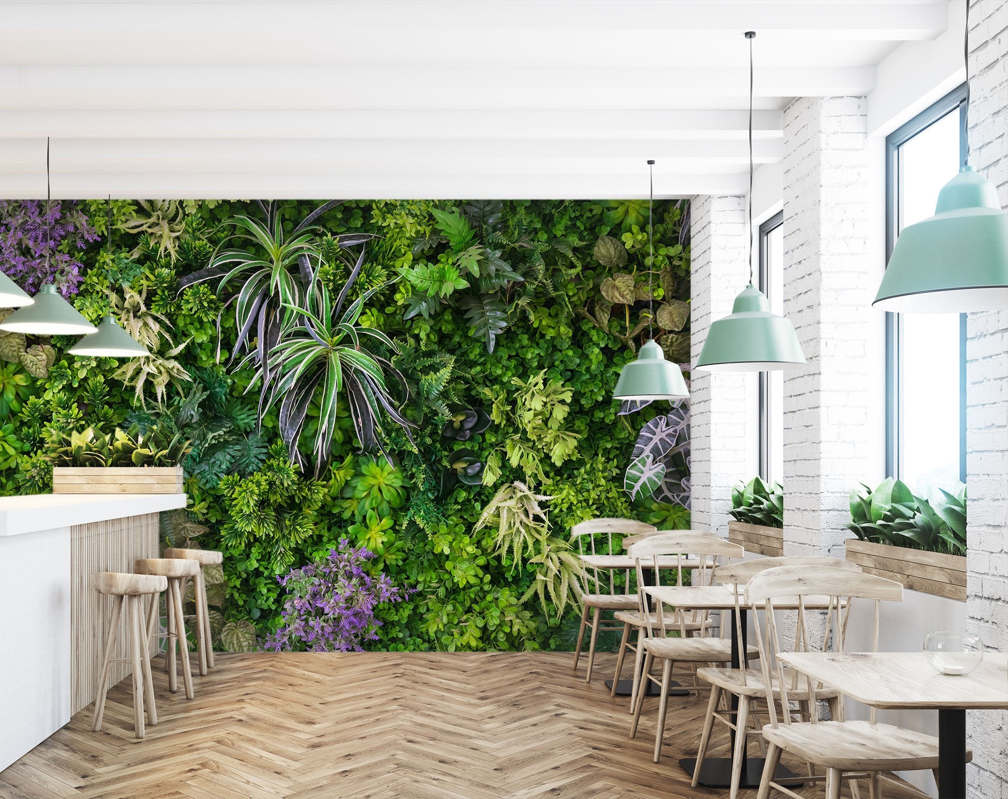 3D Lush Plant Wall 5345 Wallpaper AJ Wallpaper 2