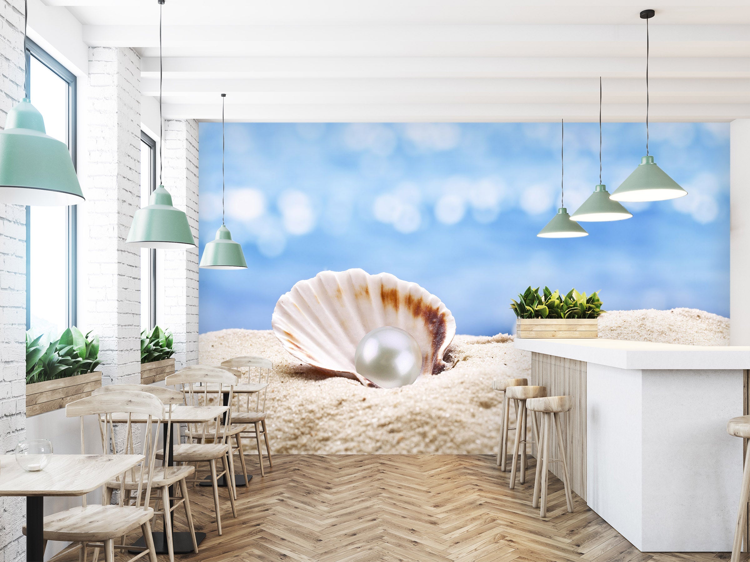 3D Beach Pearl 2015 Wall Murals