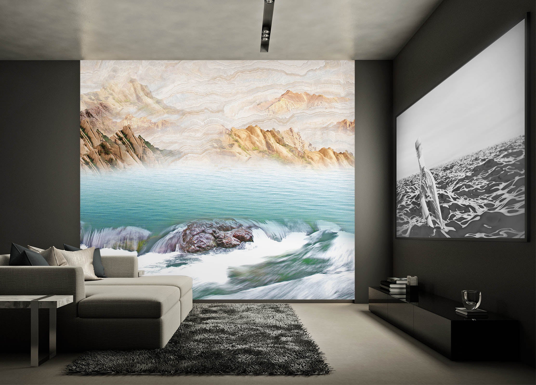 3D Blue Lake 1515 Wall Murals