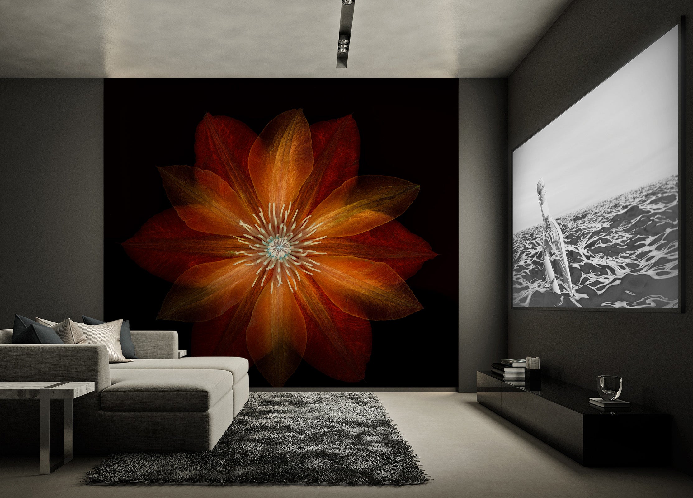 3D Flame Petals 1413 Assaf Frank Wall Mural Wall Murals