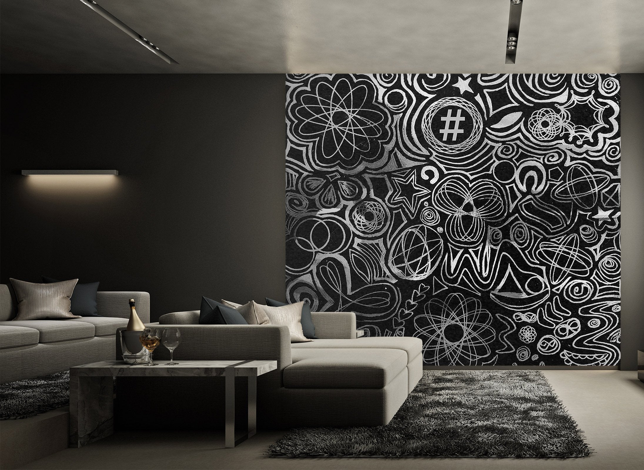 3D Abstract Black Pattern 1409 Shandra Smith Wall Mural Wall Murals Wallpaper AJ Wallpaper 2