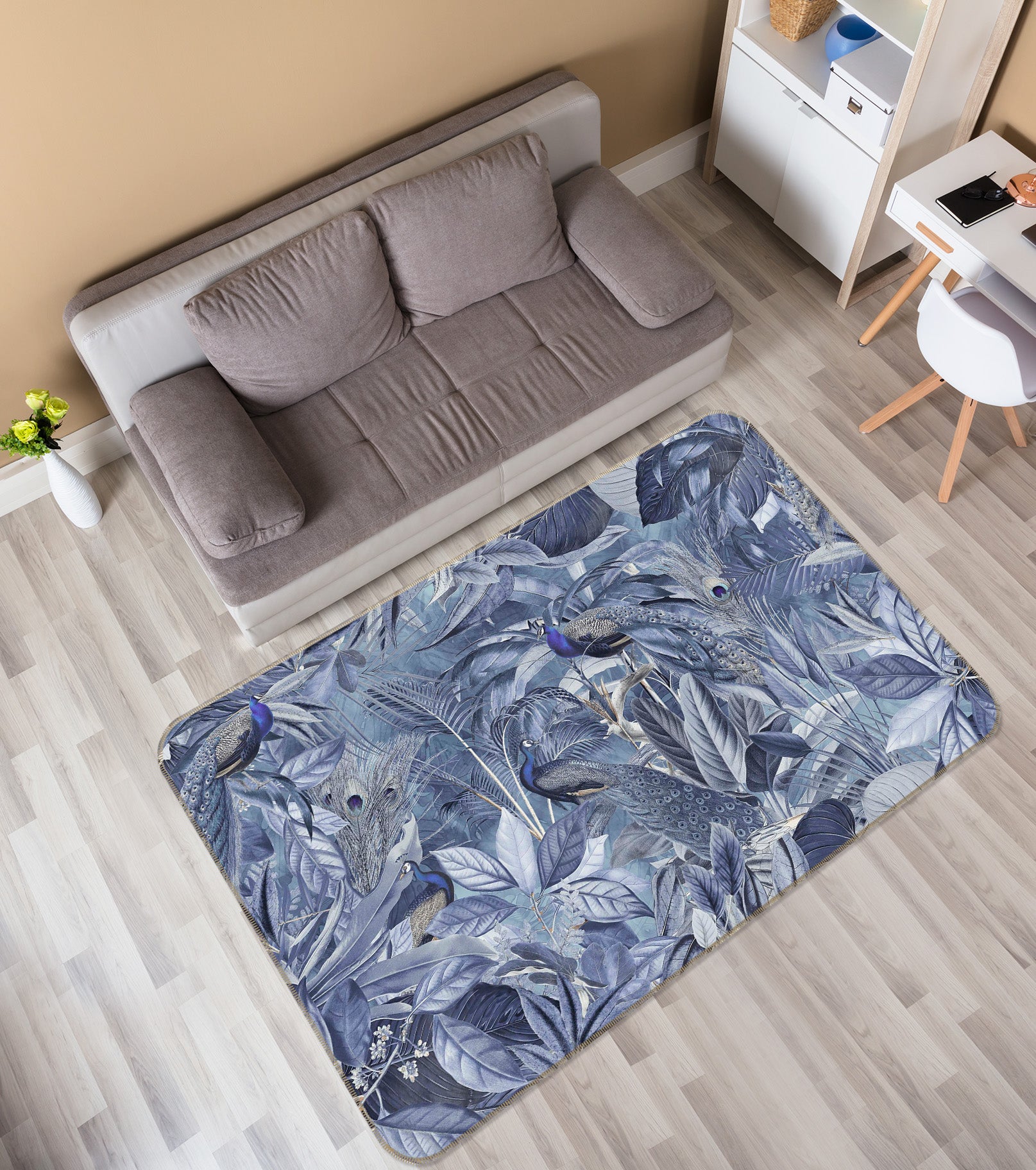 3D Night Leaves 1006 Andrea haase Rug Non Slip Rug Mat