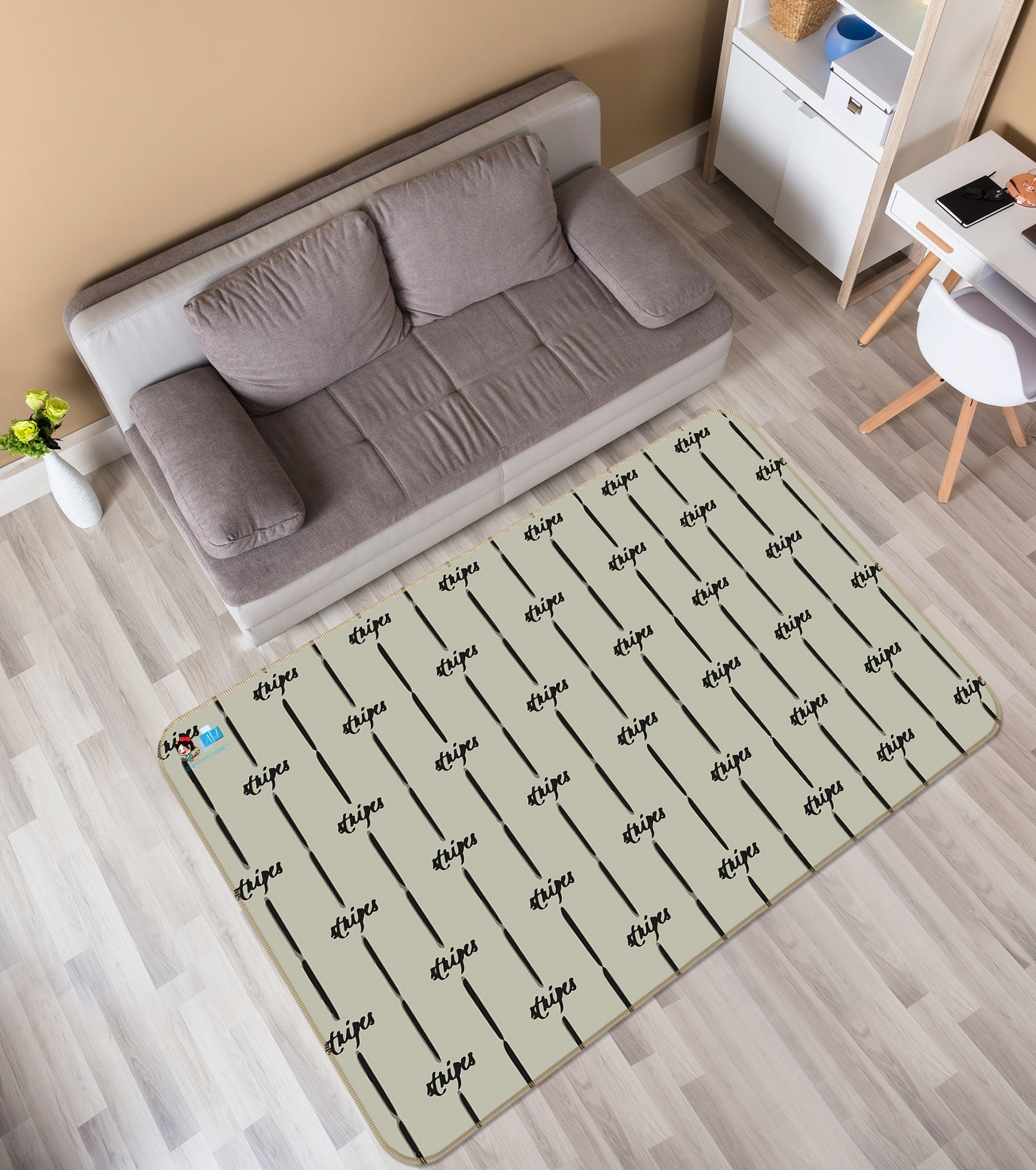 3D Line Pattern 10799 Kashmira Jayaprakash Rug Non Slip Rug Mat