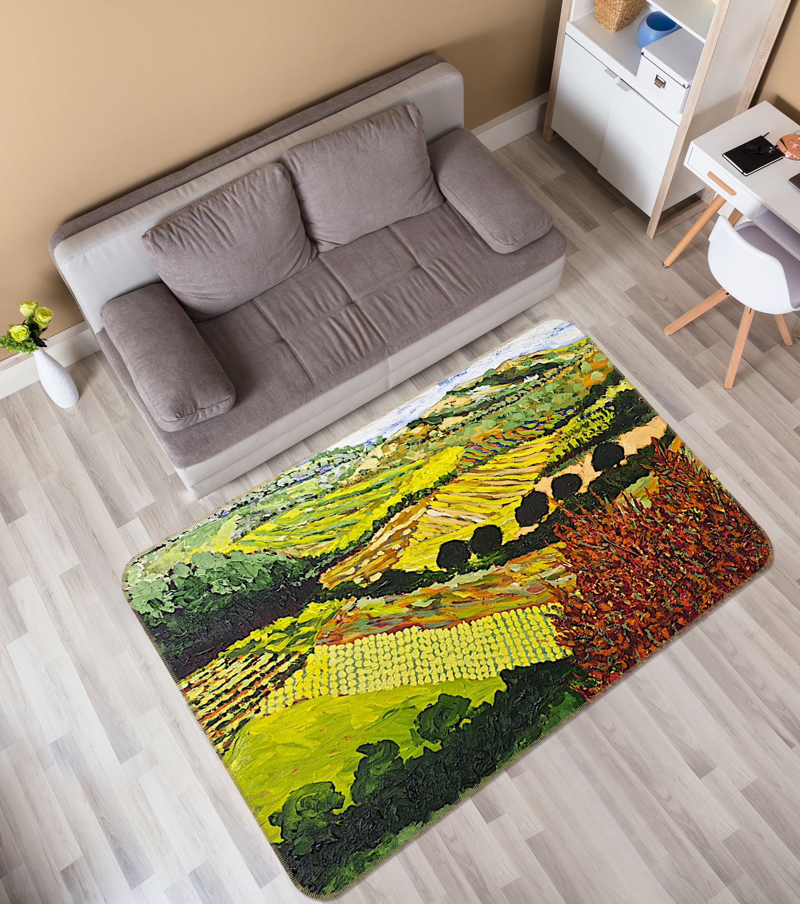 3D Red Bush 1021 Allan P. Friedlander Rug Non Slip Rug Mat
