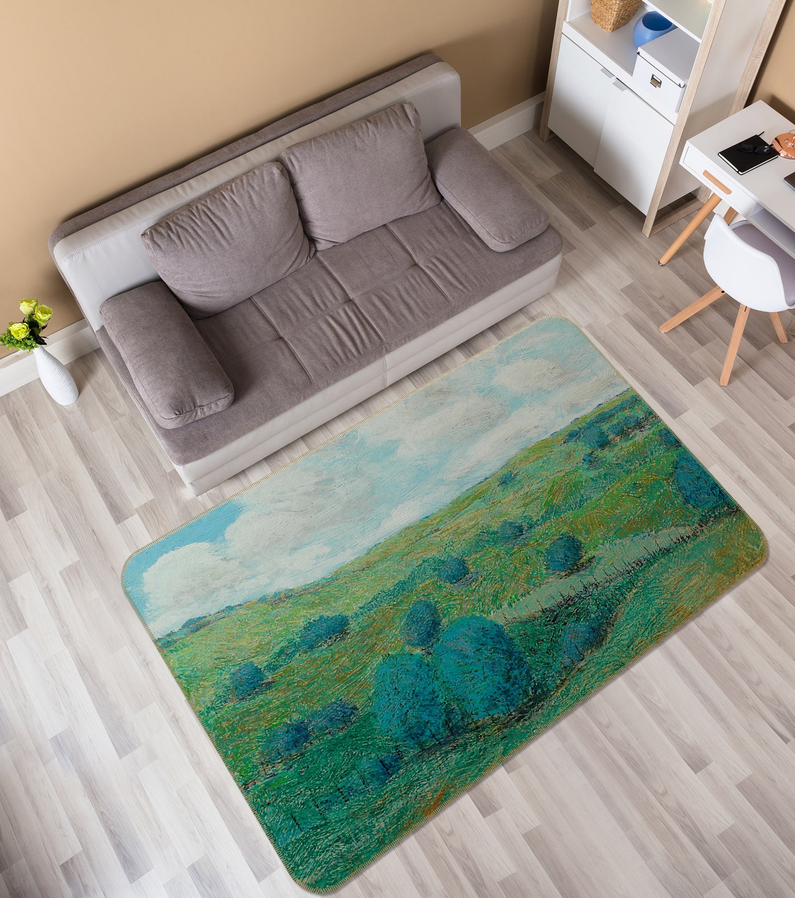 3D Dry Hills 1010 Allan P. Friedlander Rug Non Slip Rug Mat