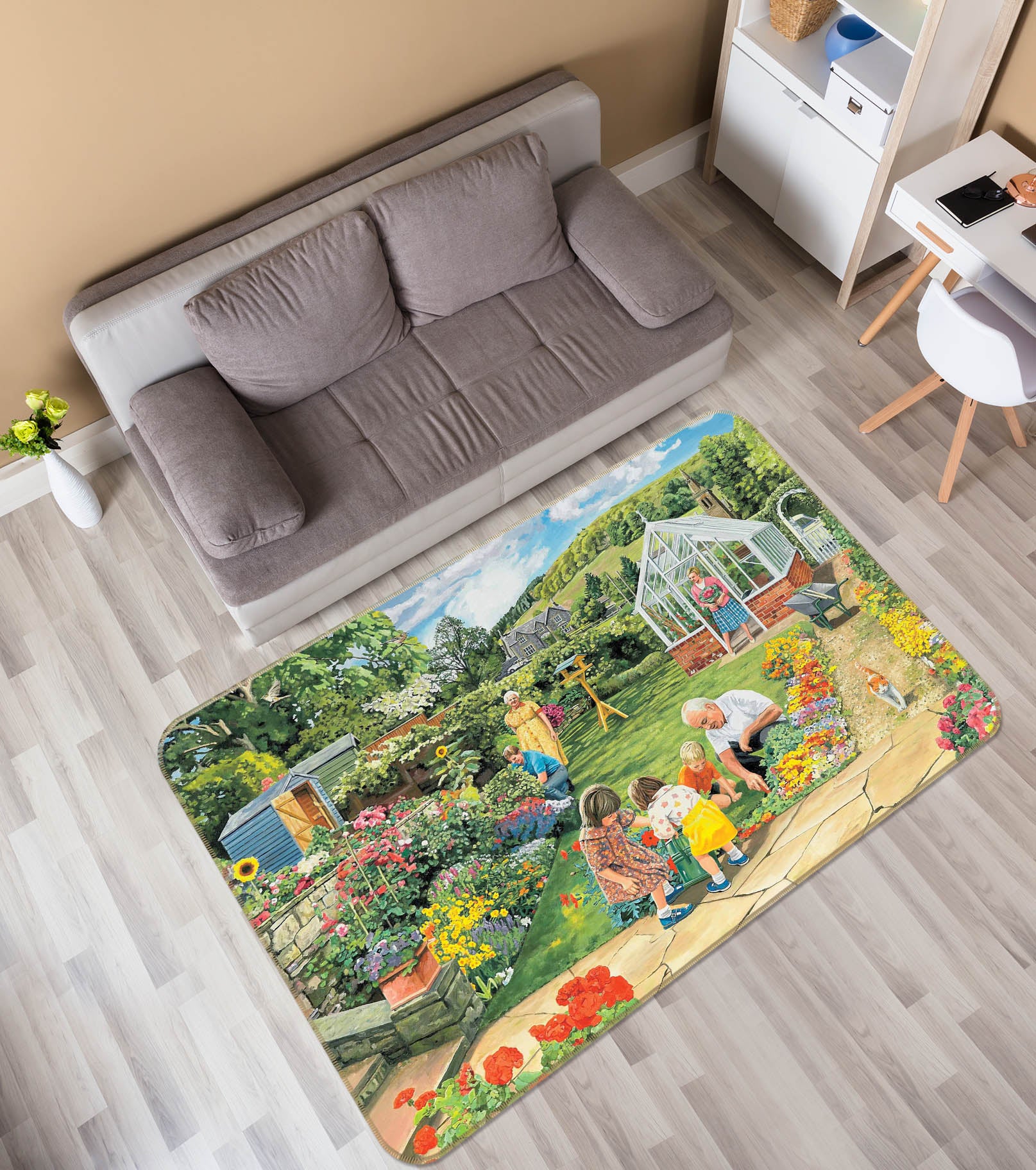 3D Gardening With Grandad 1075 Trevor Mitchell Rug Non Slip Rug Mat