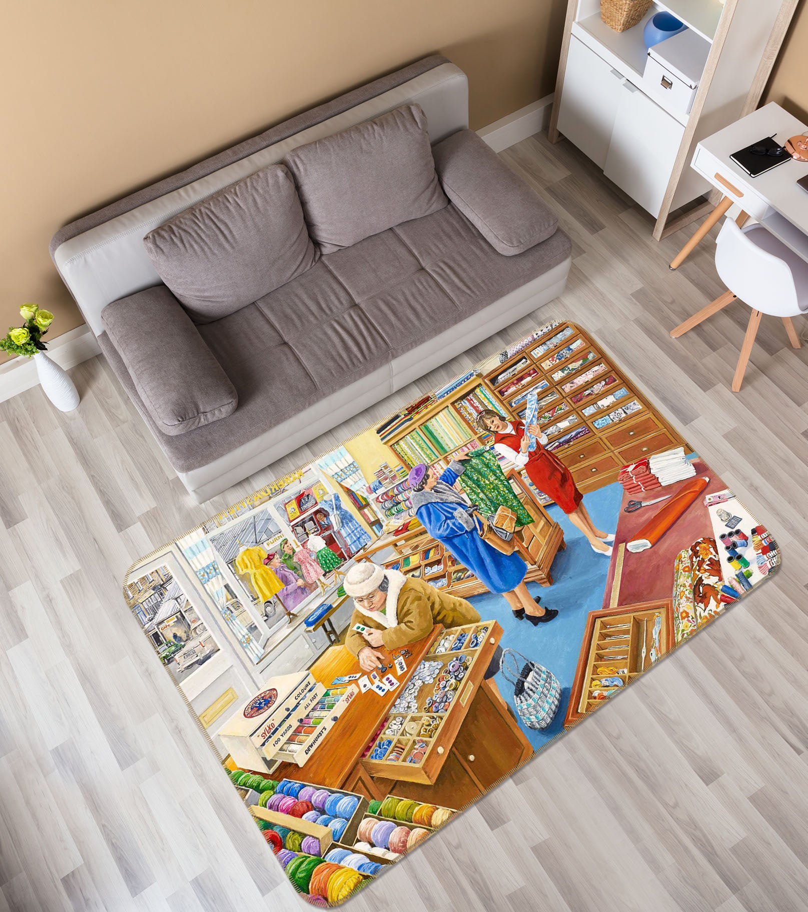 3D The Haberdasher 1110 Trevor Mitchell Rug Non Slip Rug Mat