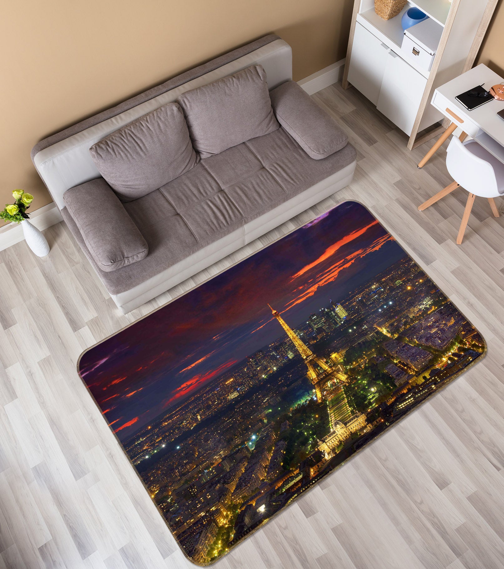3D Light Tower 1079 Marco Carmassi Rug Non Slip Rug Mat