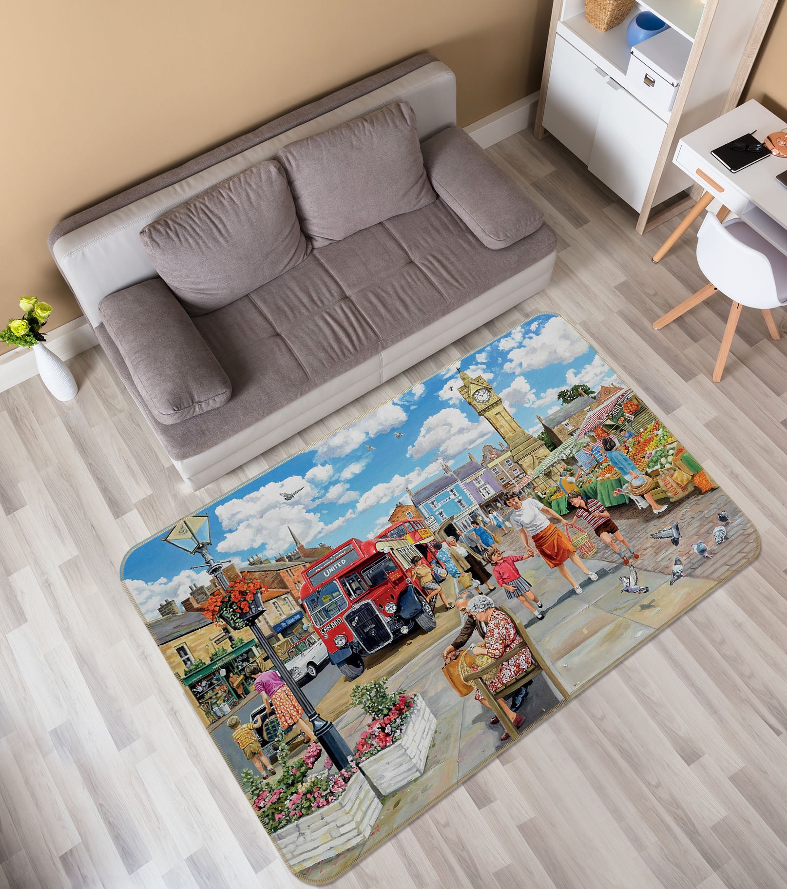 3D Lively City 1052 Trevor Mitchell Rug Non Slip Rug Mat