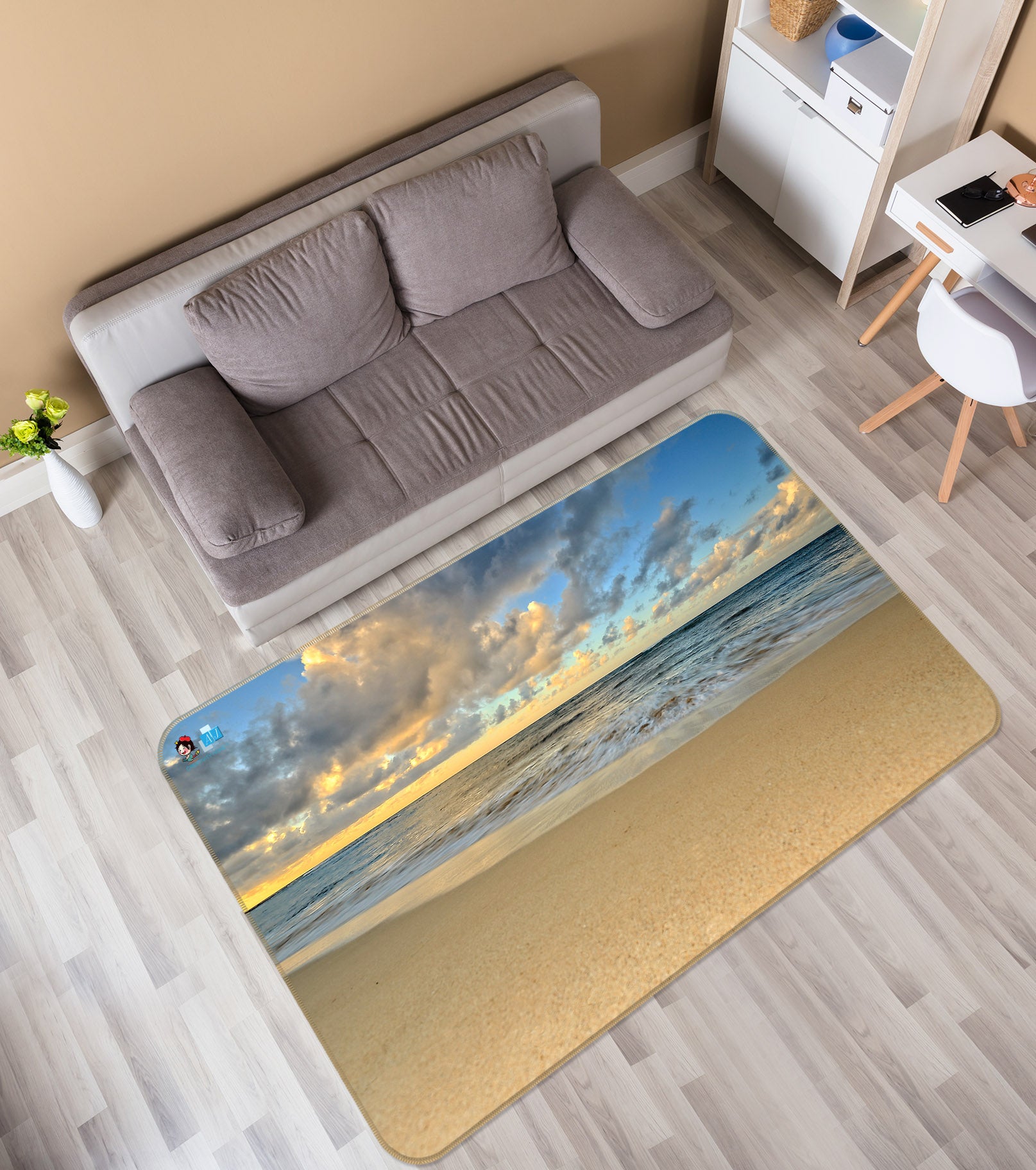 3D Beach 62221 Kathy Barefield Rug Non Slip Rug Mat