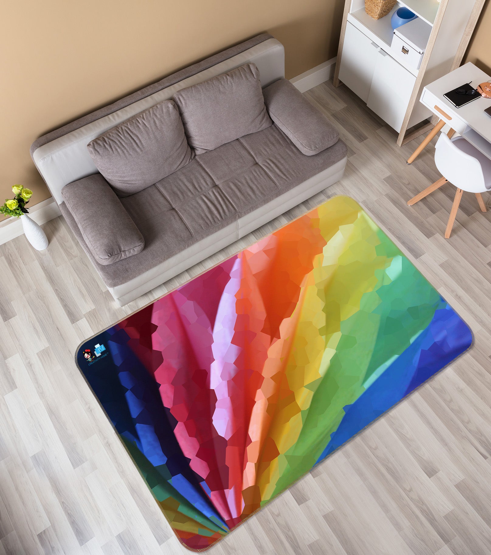 3D Colored Feathers 19165 Shandra Smith Rug Non Slip Rug Mat