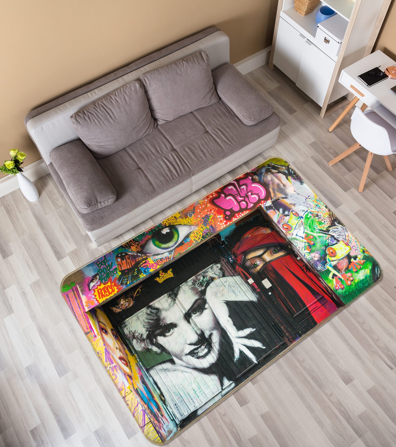 3D Star Wall Painting 1011 Non Slip Rug Mat