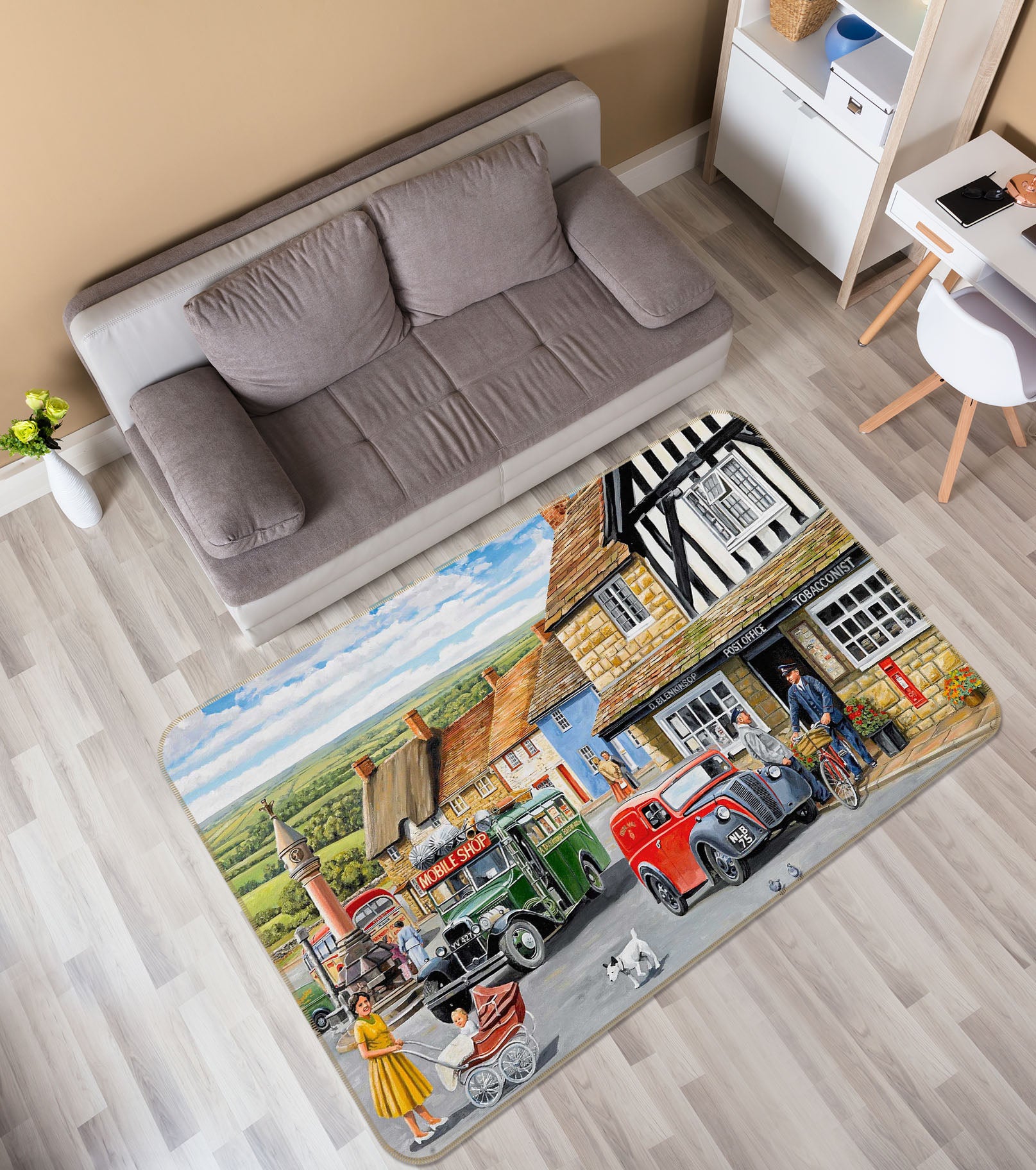 3D The Post Office 1115 Trevor Mitchell Rug Non Slip Rug Mat