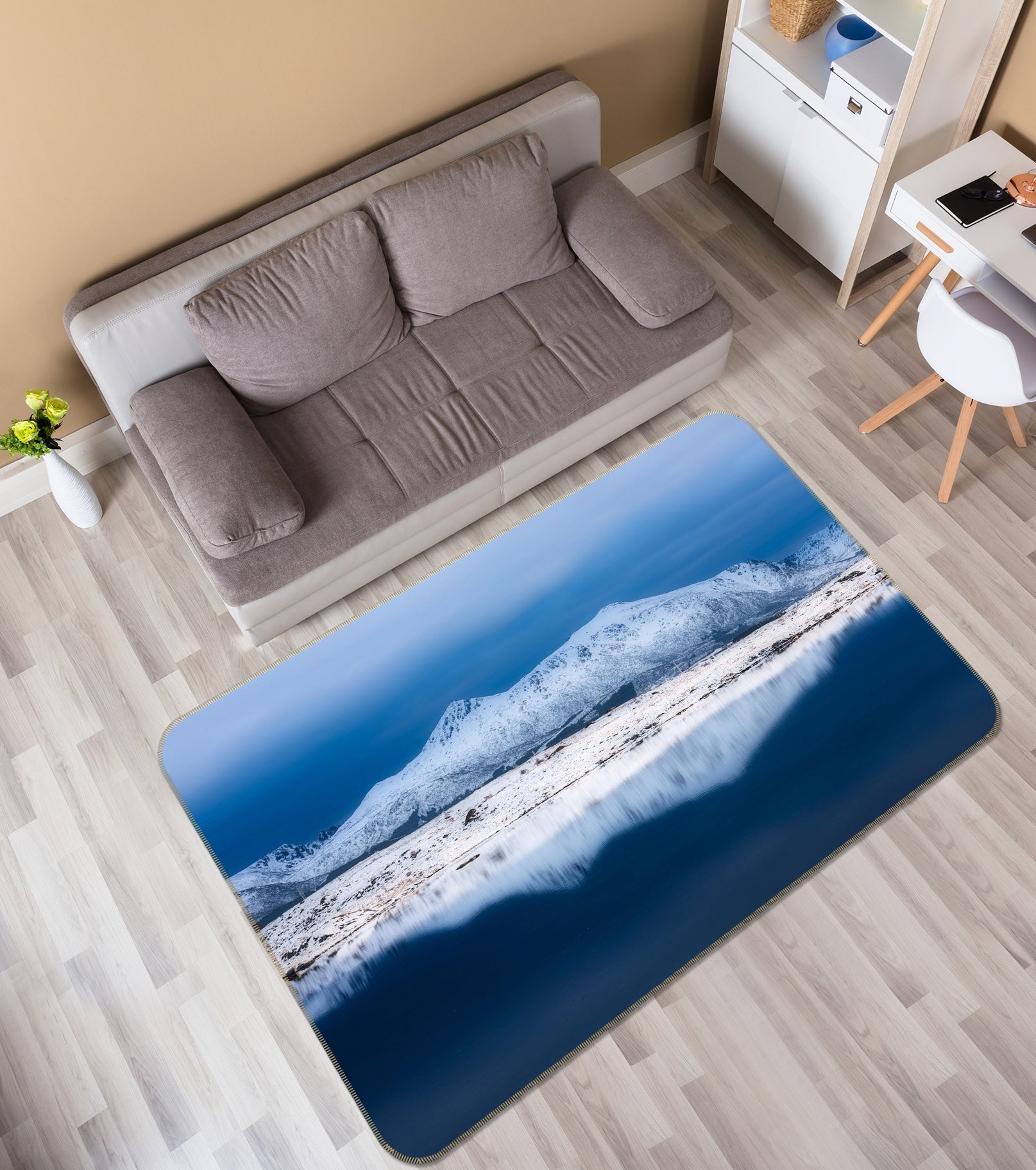 3D Snow Mountain 1125 Marco Carmassi Rug Non Slip Rug Mat