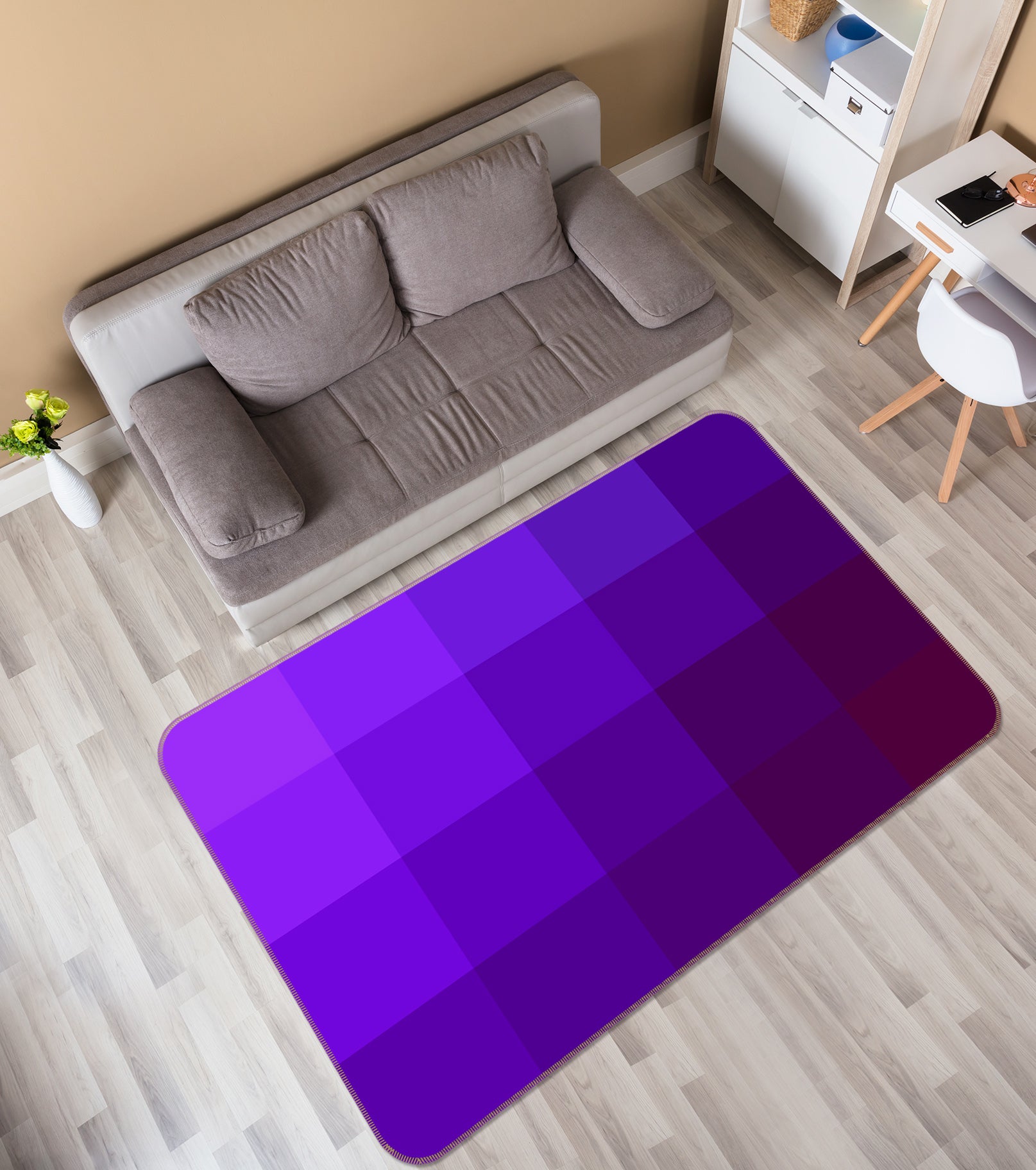 3D Purple 71016 Shandra Smith Rug Non Slip Rug Mat