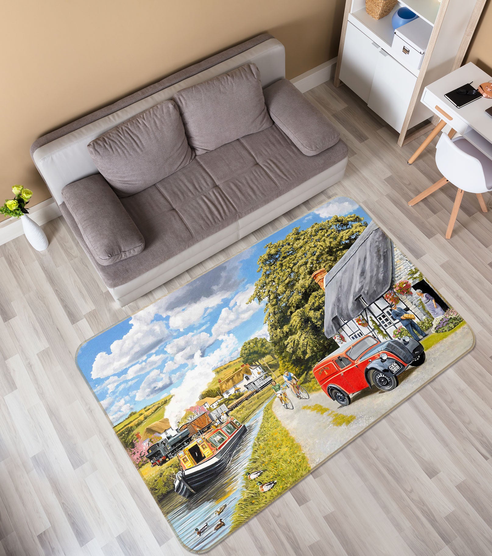 3D Parcel For Canal Cottage 1094 Trevor Mitchell Rug Non Slip Rug Mat