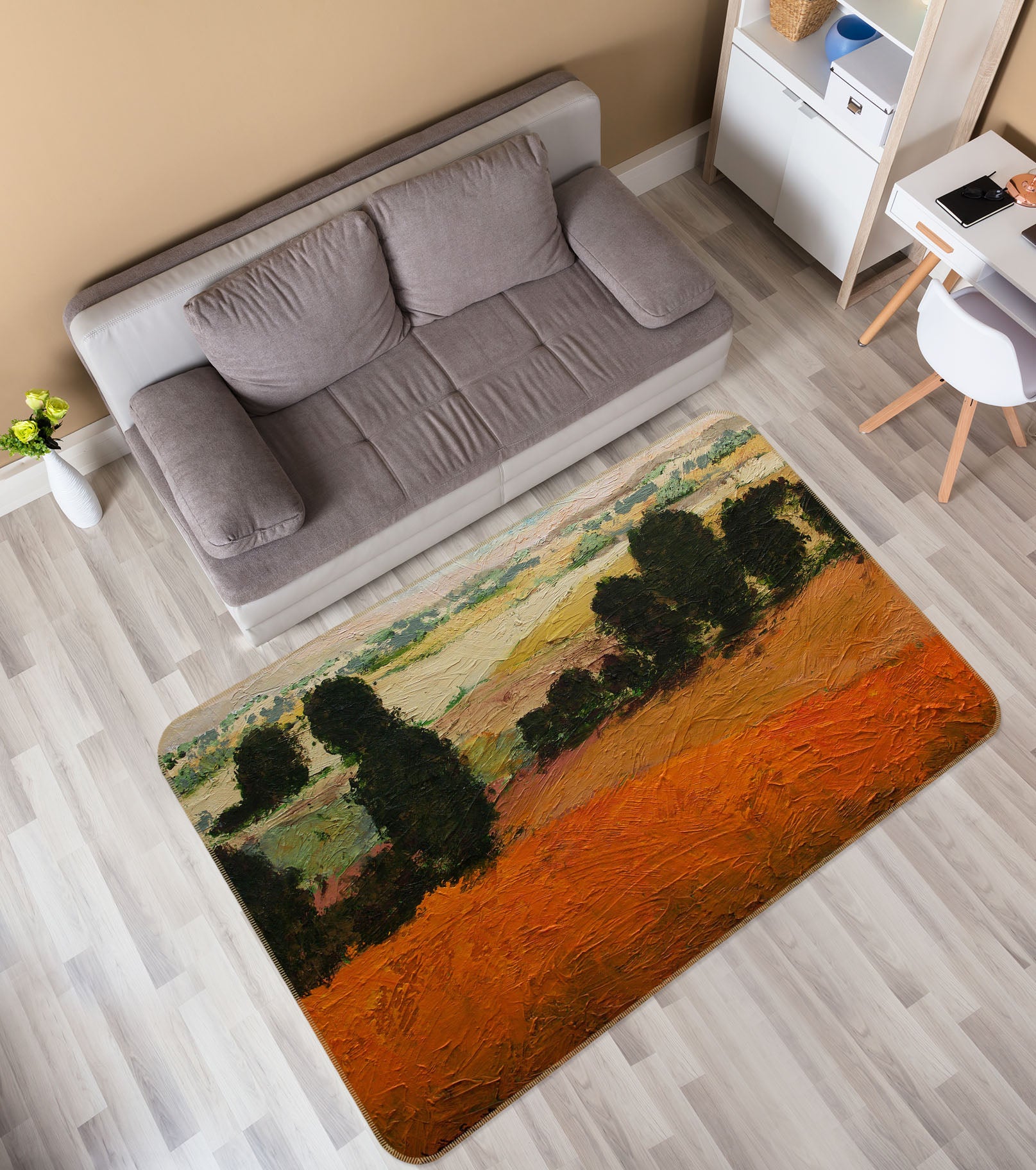3D Autumn Field 1015 Allan P. Friedlander Rug Non Slip Rug Mat