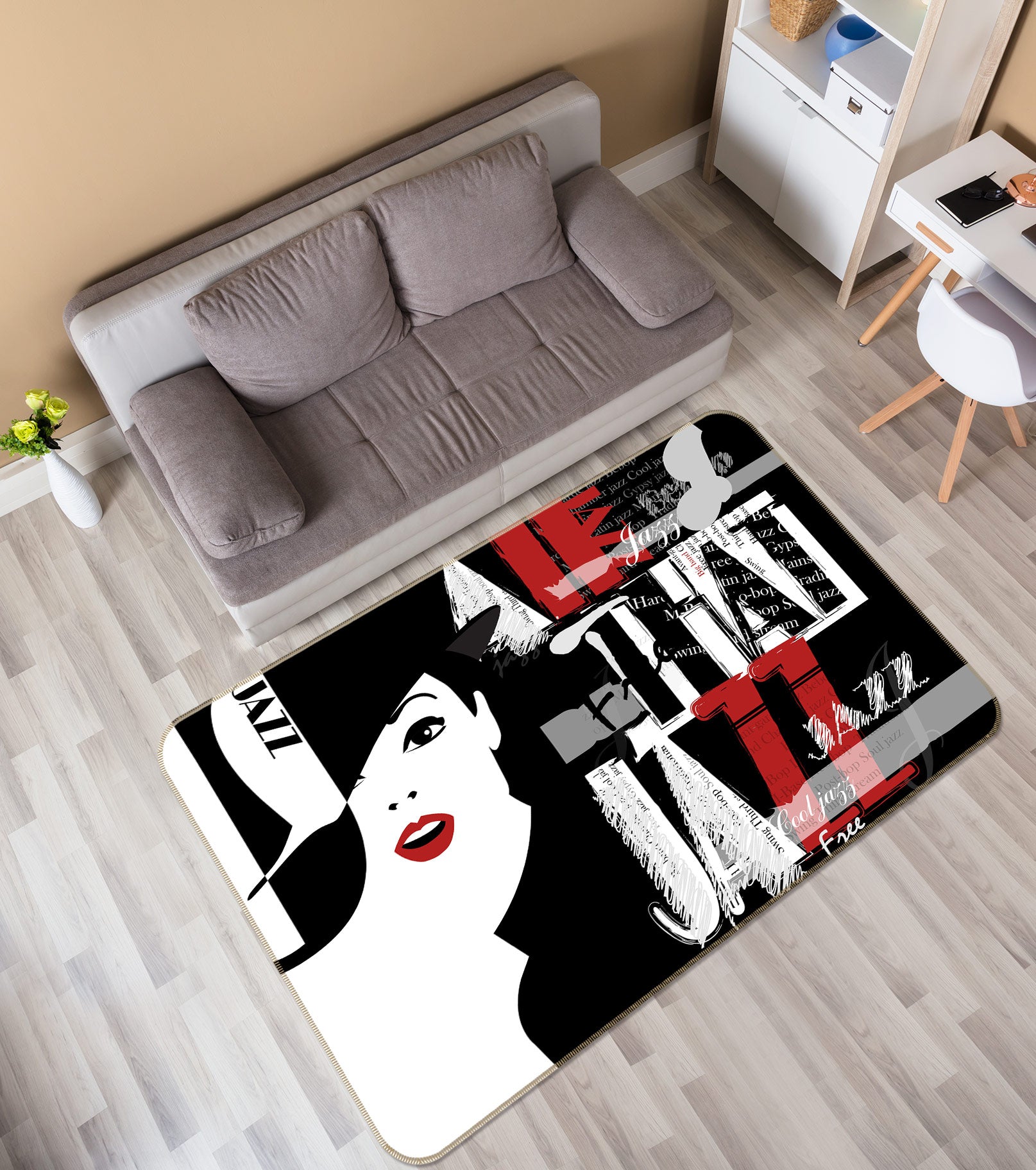 3D Hat Woman 1040 Non Slip Rug Mat