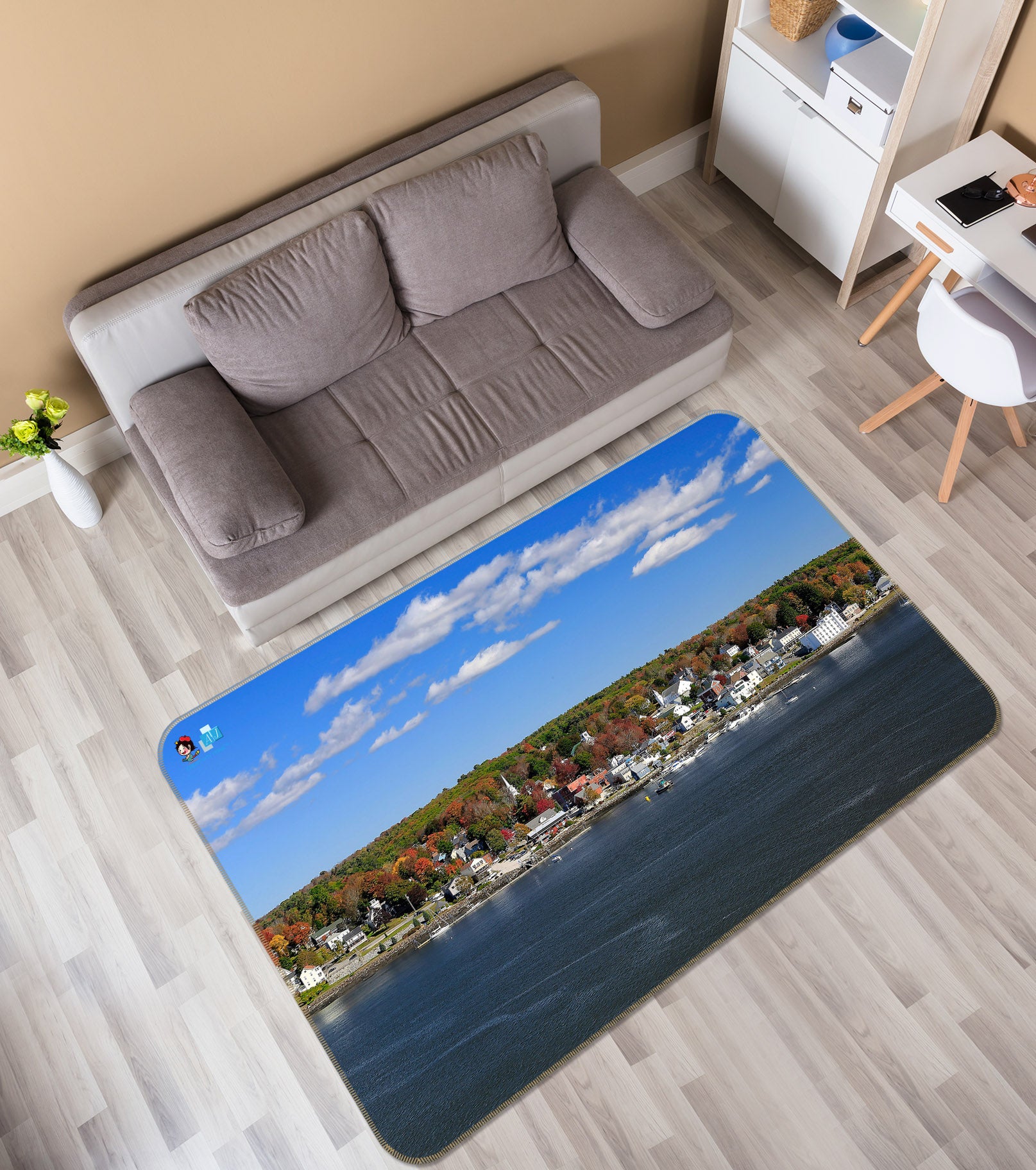 3D Seaside House 62202 Kathy Barefield Rug Non Slip Rug Mat
